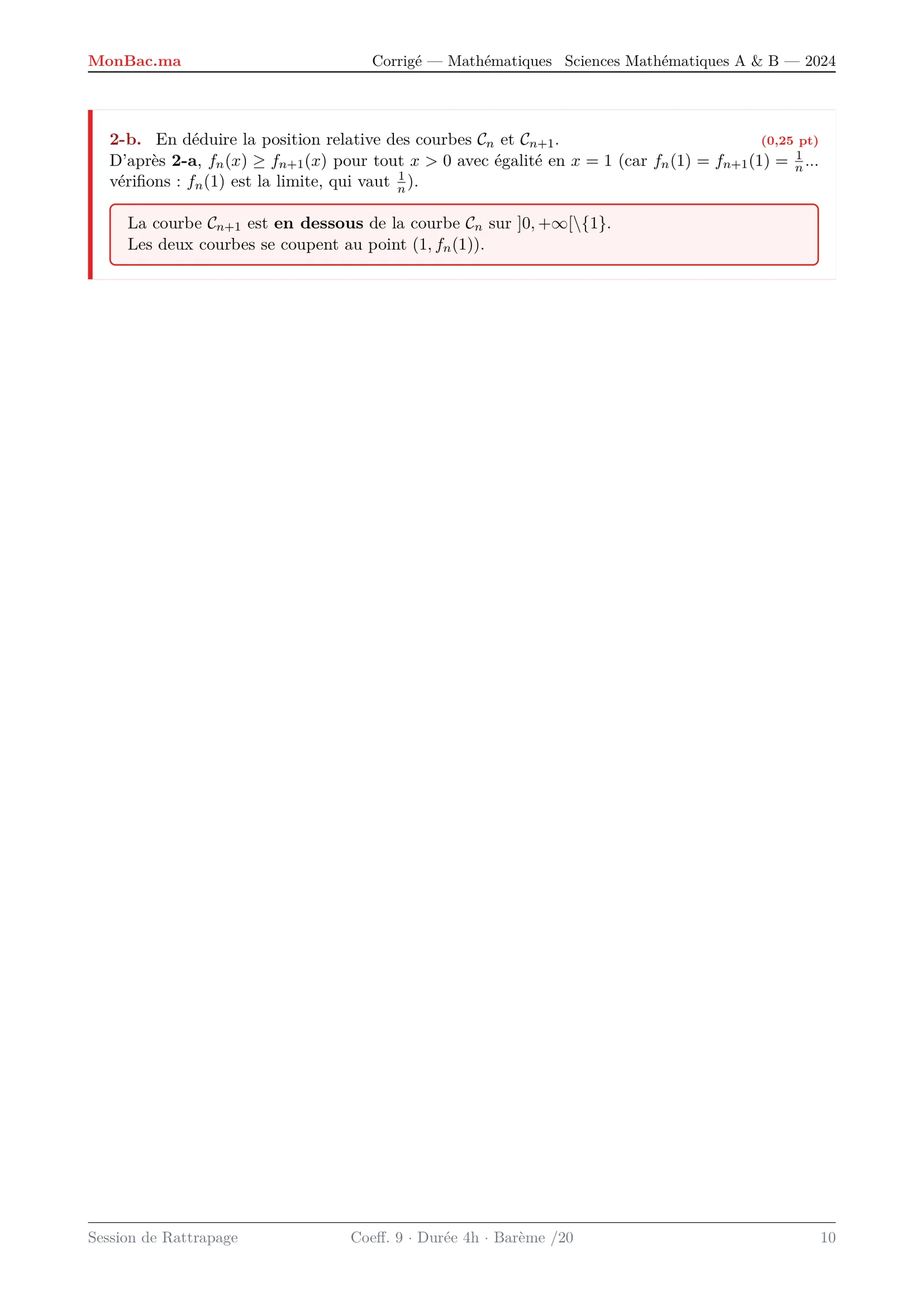 Corrige Math Bac SM 2024 page 10