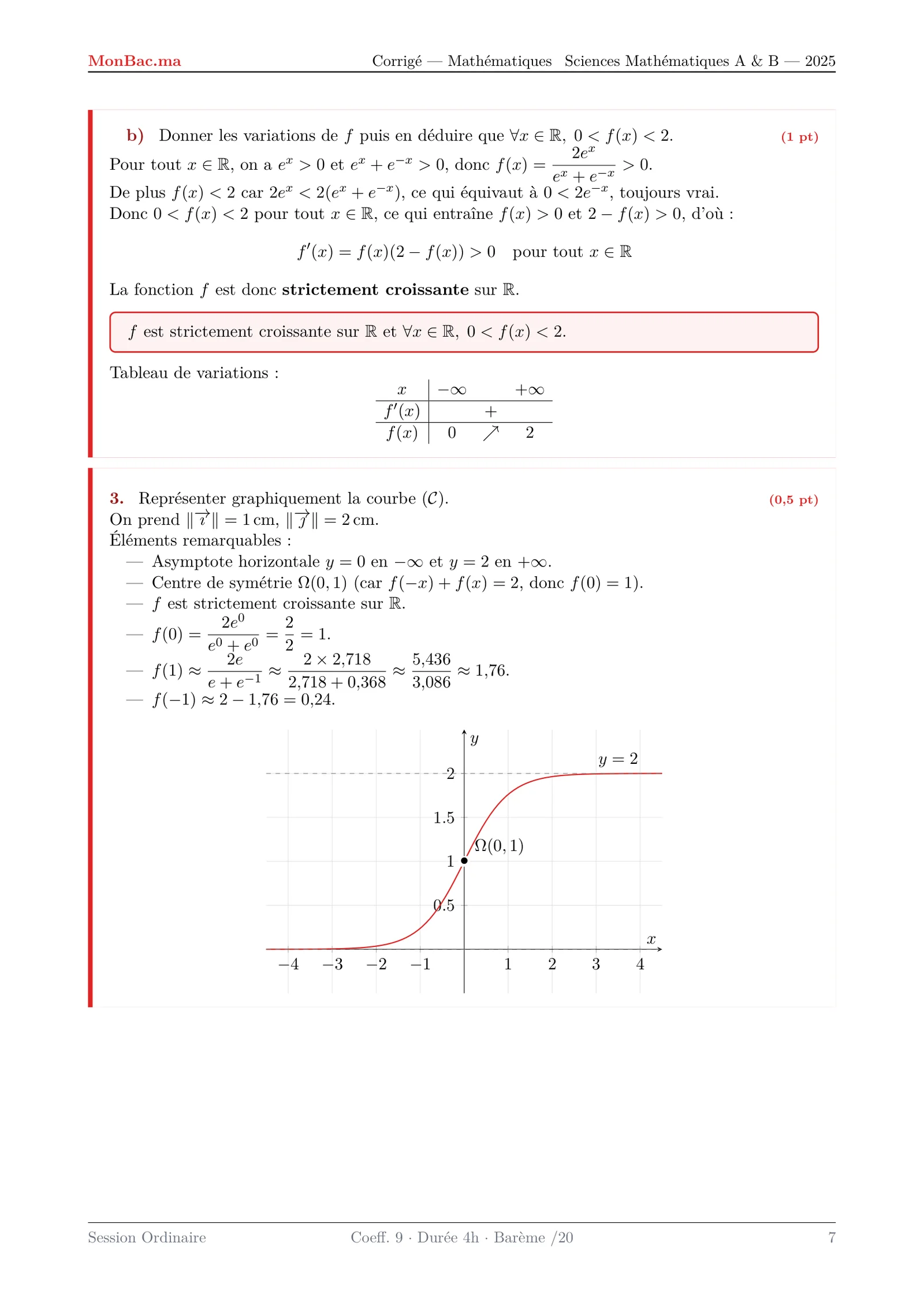 Corrige Math Bac SM 2025 page 7