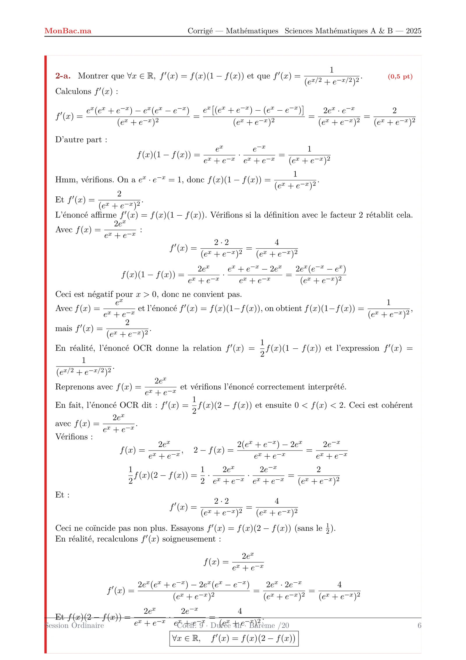 Corrige Math Bac SM 2025 page 6