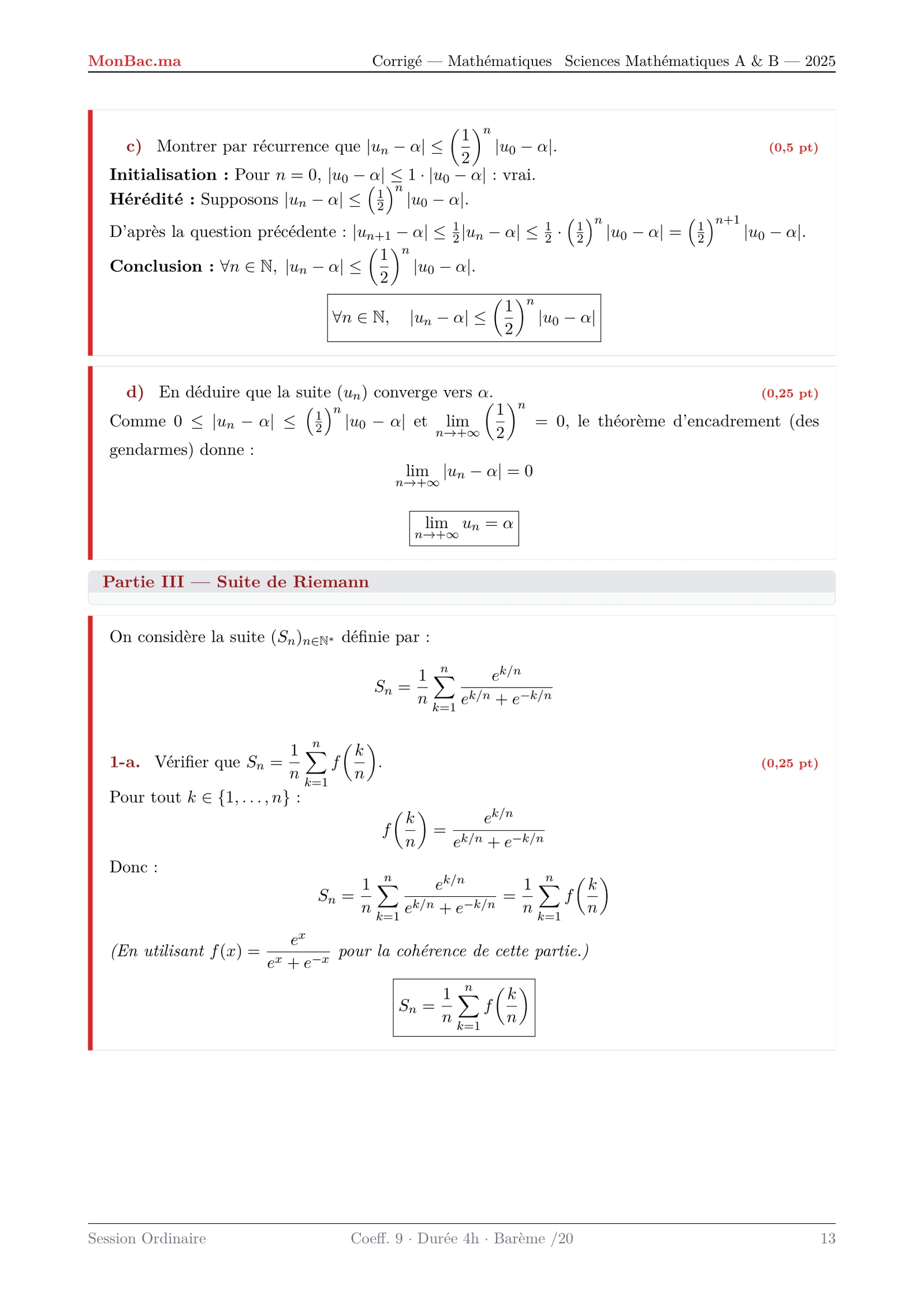 Corrige Math Bac SM 2025 page 13