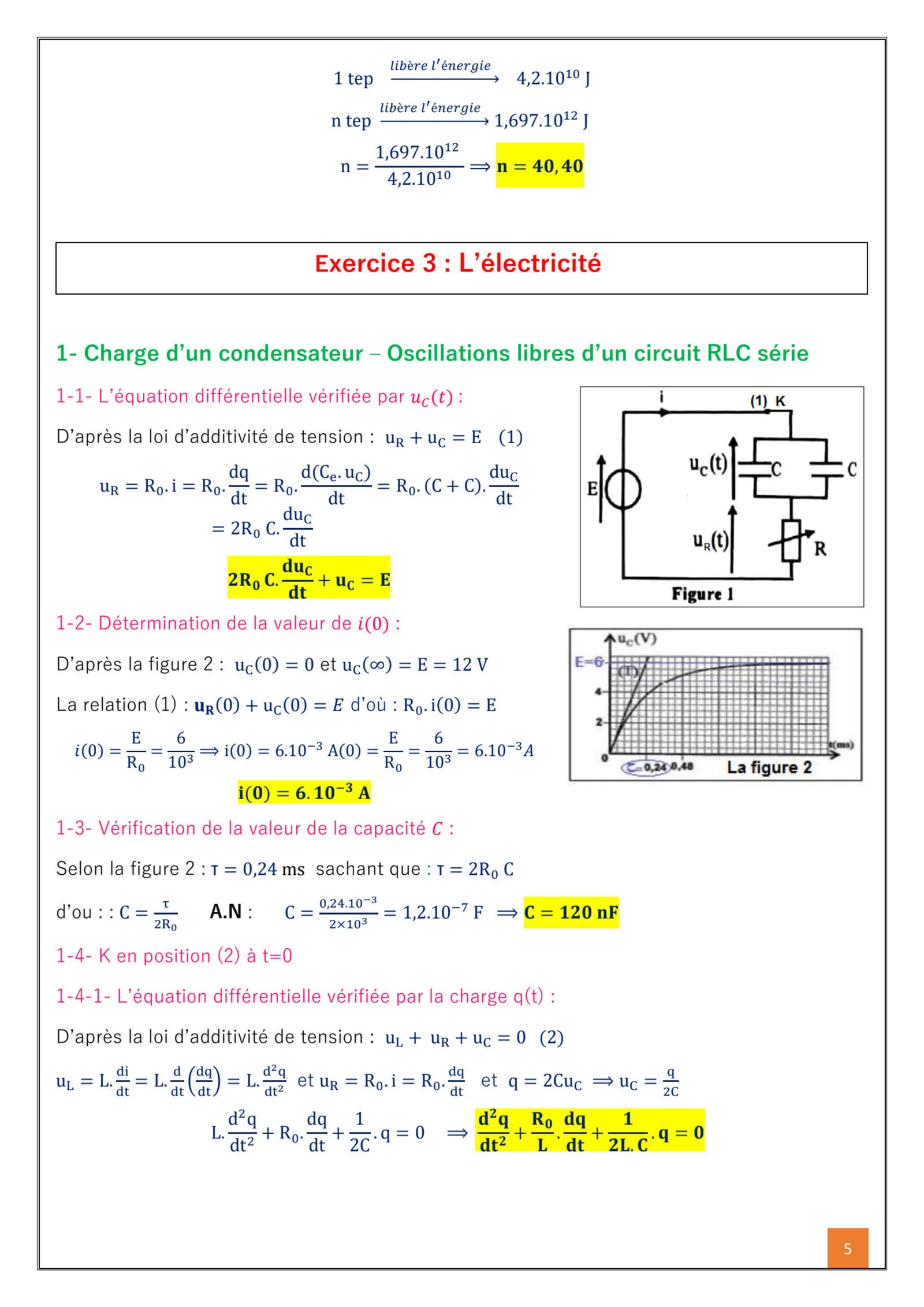Corrige Physique Bac SM 2019 page 5