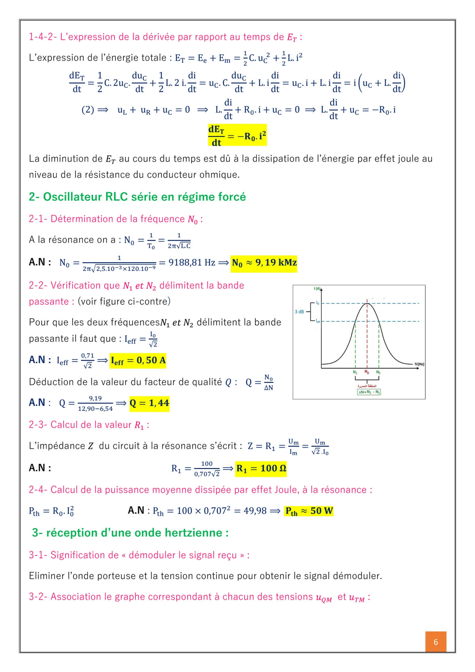Corrige Physique Bac SM 2019 page 6