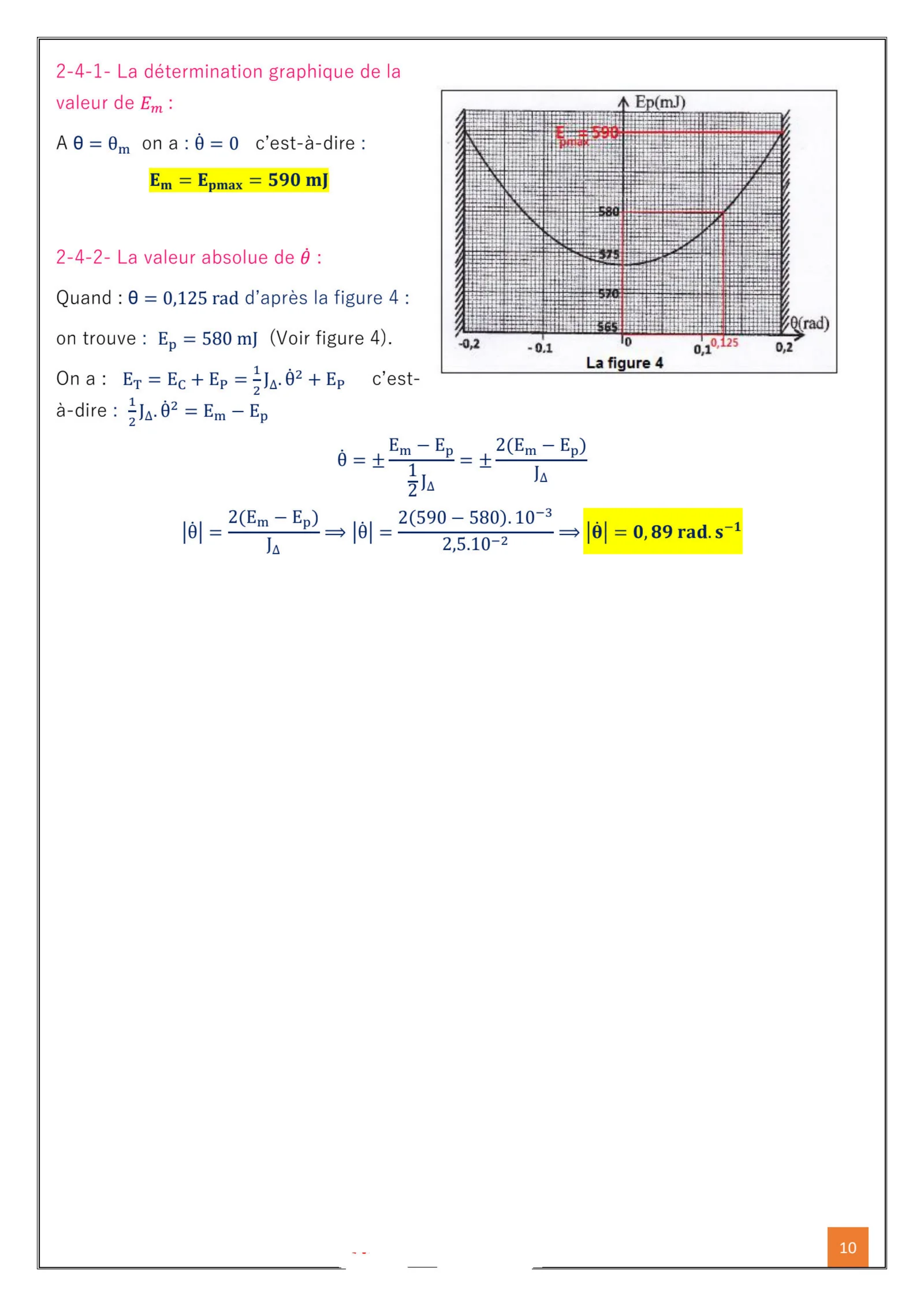 Corrige Physique Bac SM 2019 page 10