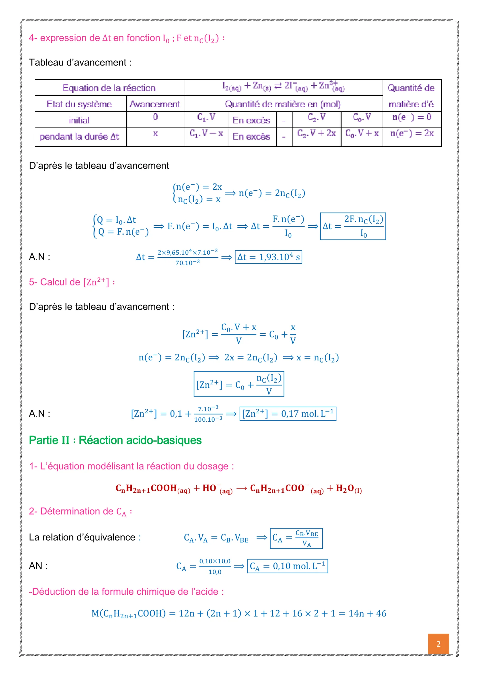 Corrige Physique Bac SM 2020 page 2