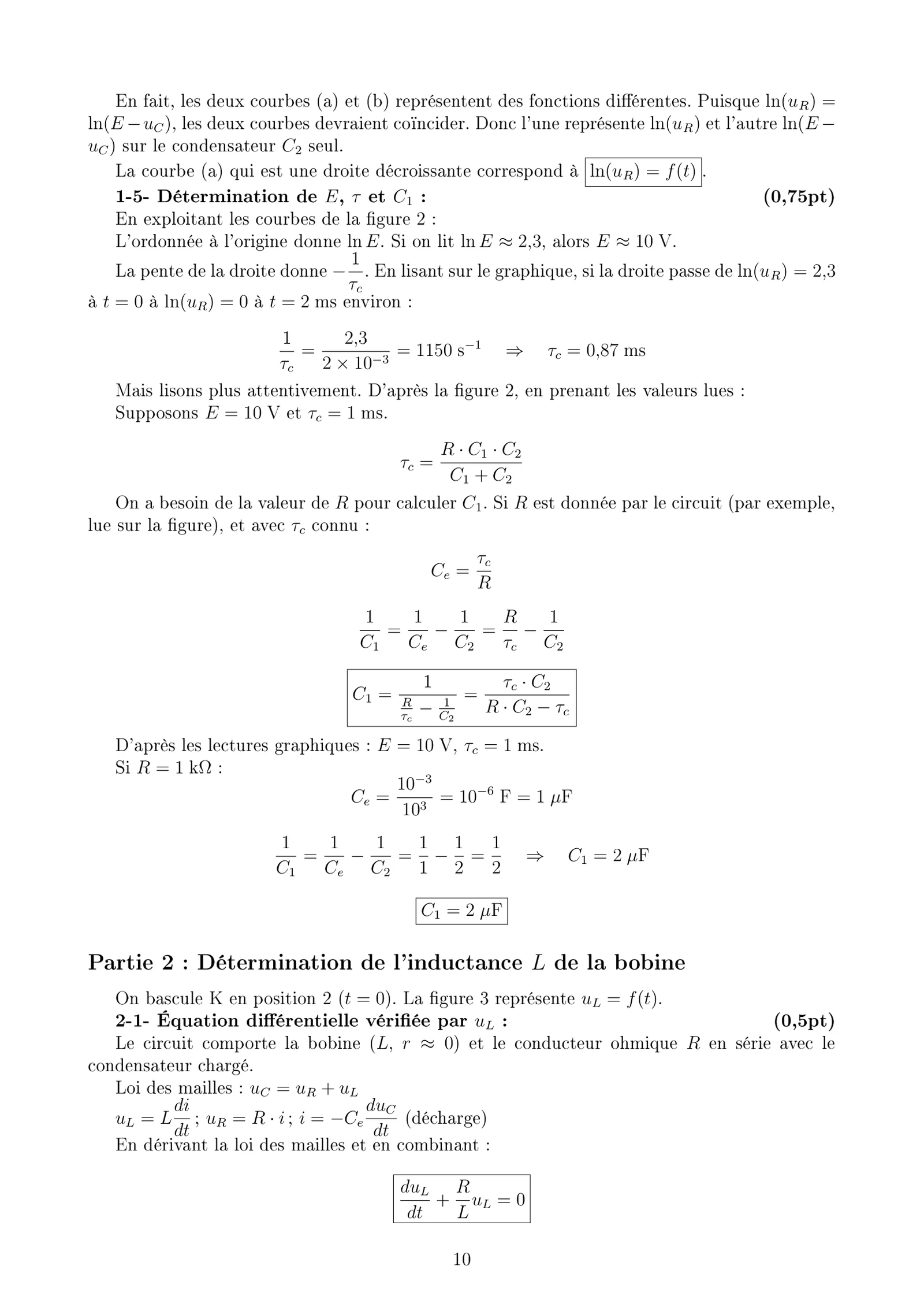 Corrige Physique Bac SM 2025 page 10