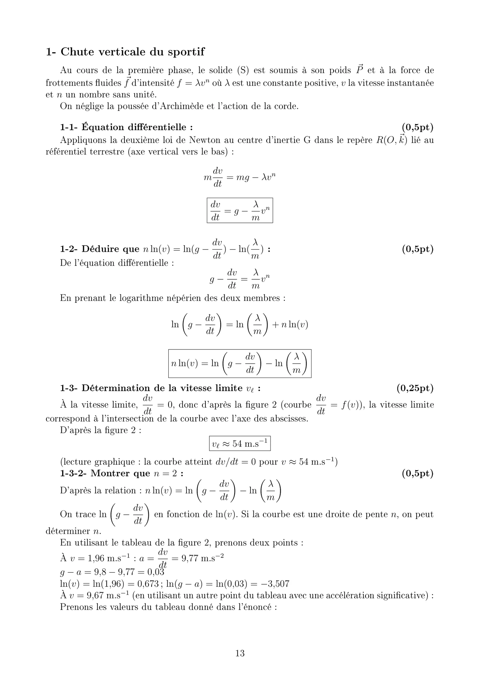 Corrige Physique Bac SM 2025 page 13