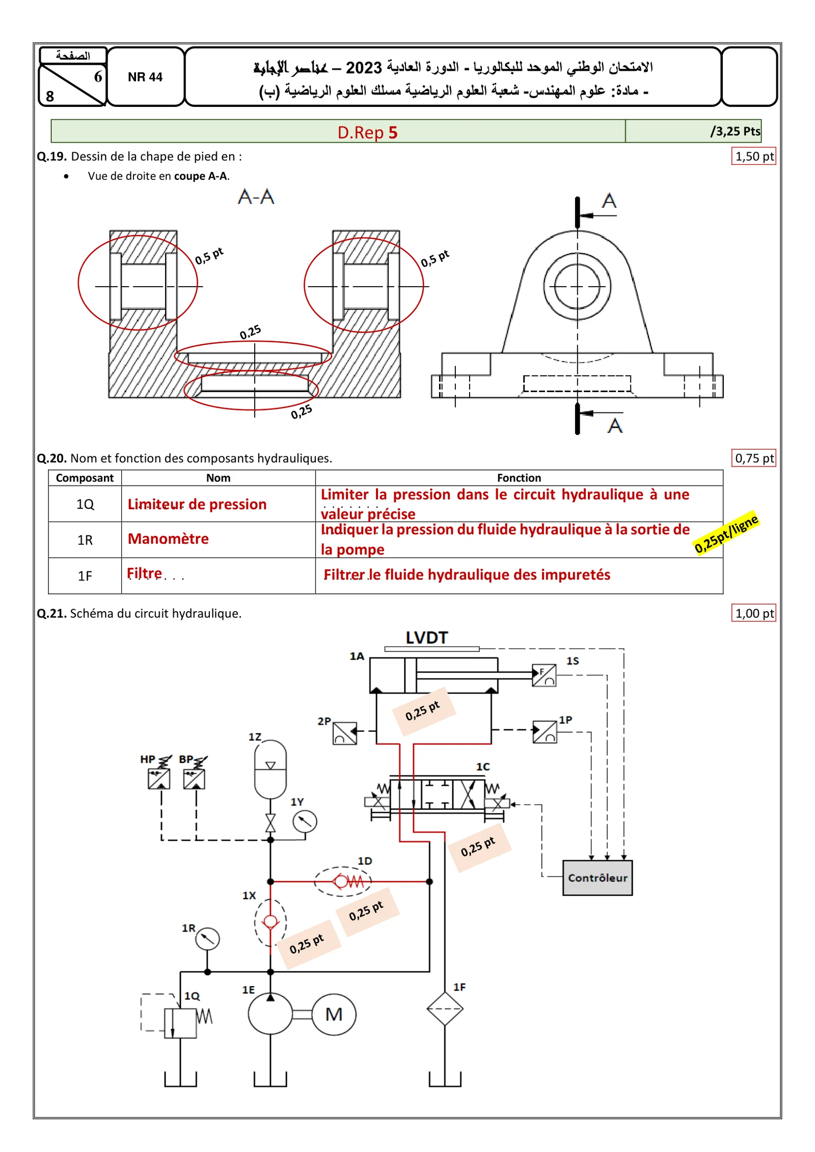 Sujet Sciences Ingénieur Bac SM 2023 page 24
