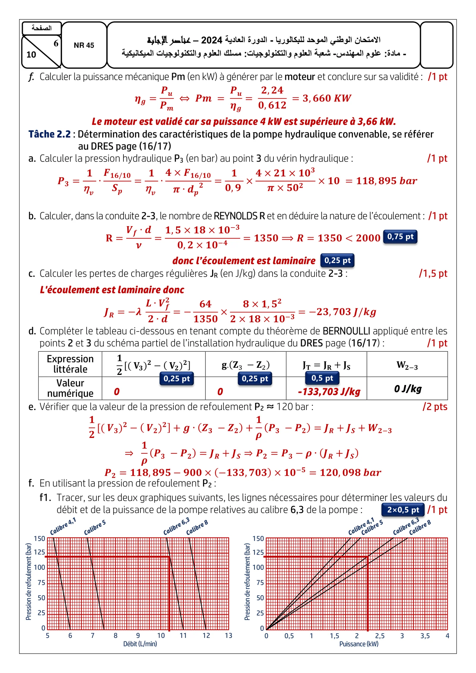 Corrige Sciences Ingénieur Bac SM 2024 page 6