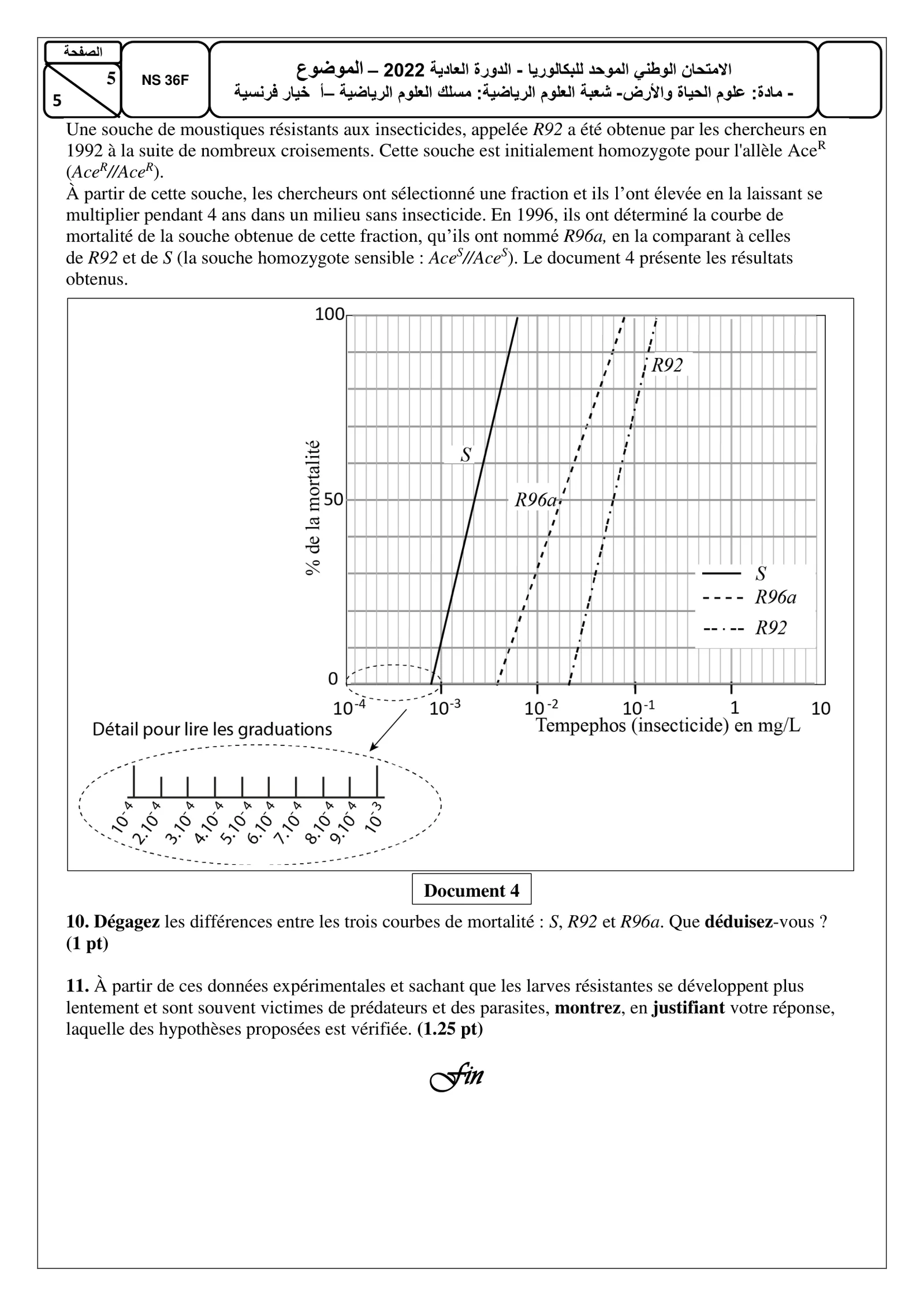 Sujet SVT Bac SM 2022 page 5