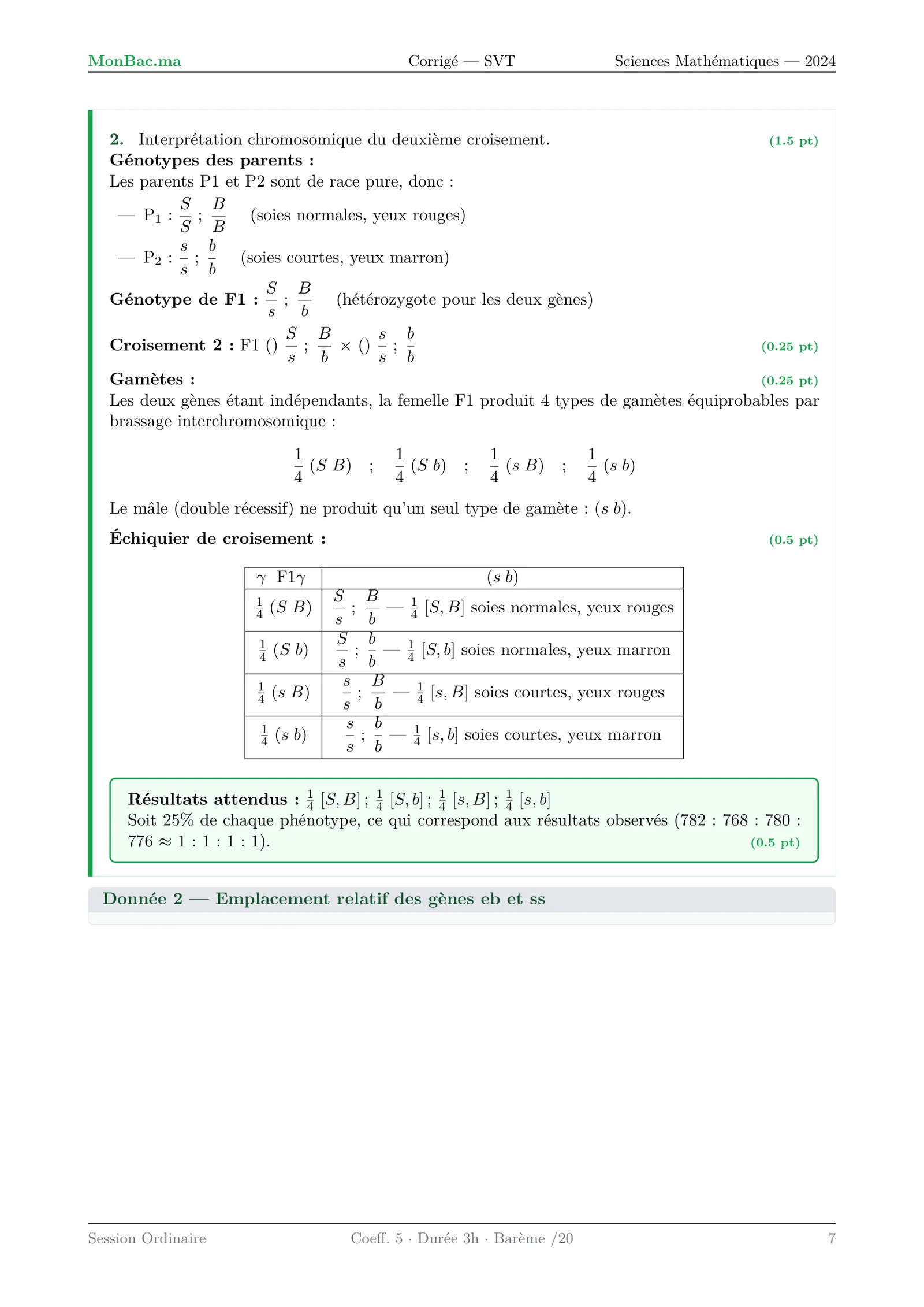 Corrige SVT Bac SM 2024 page 7