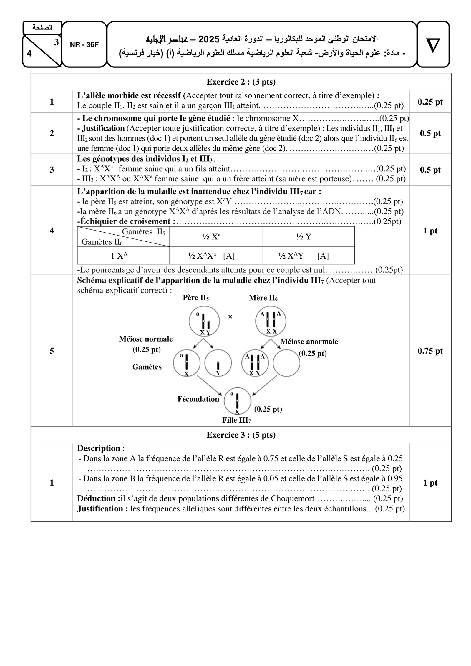 Corrige SVT Bac SM 2025 page 3