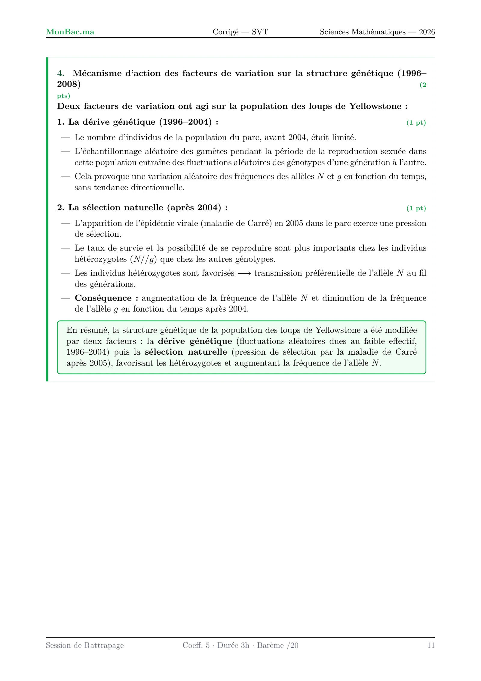 Corrige SVT Bac SM 2026 page 11