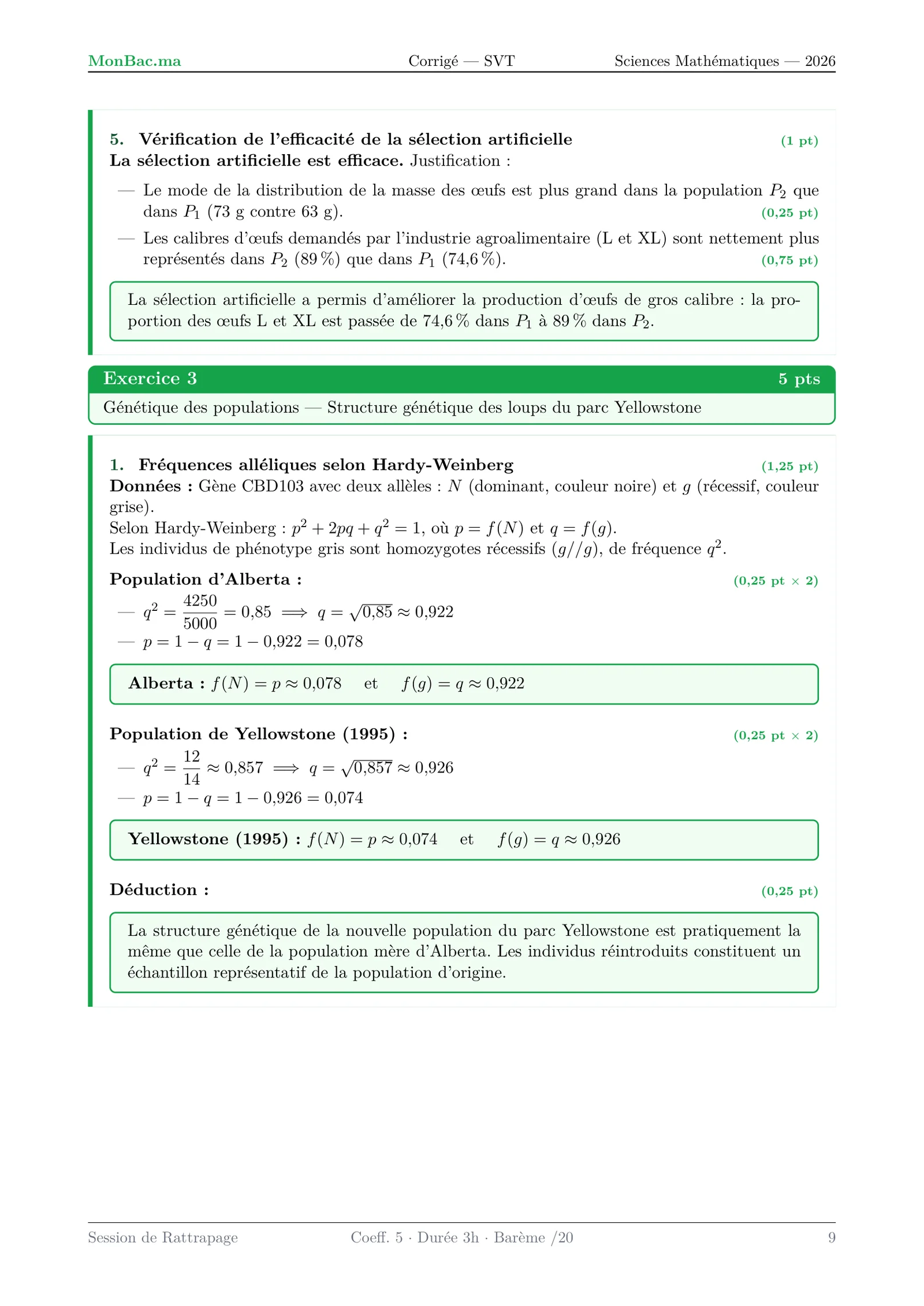 Corrige SVT Bac SM 2026 page 9