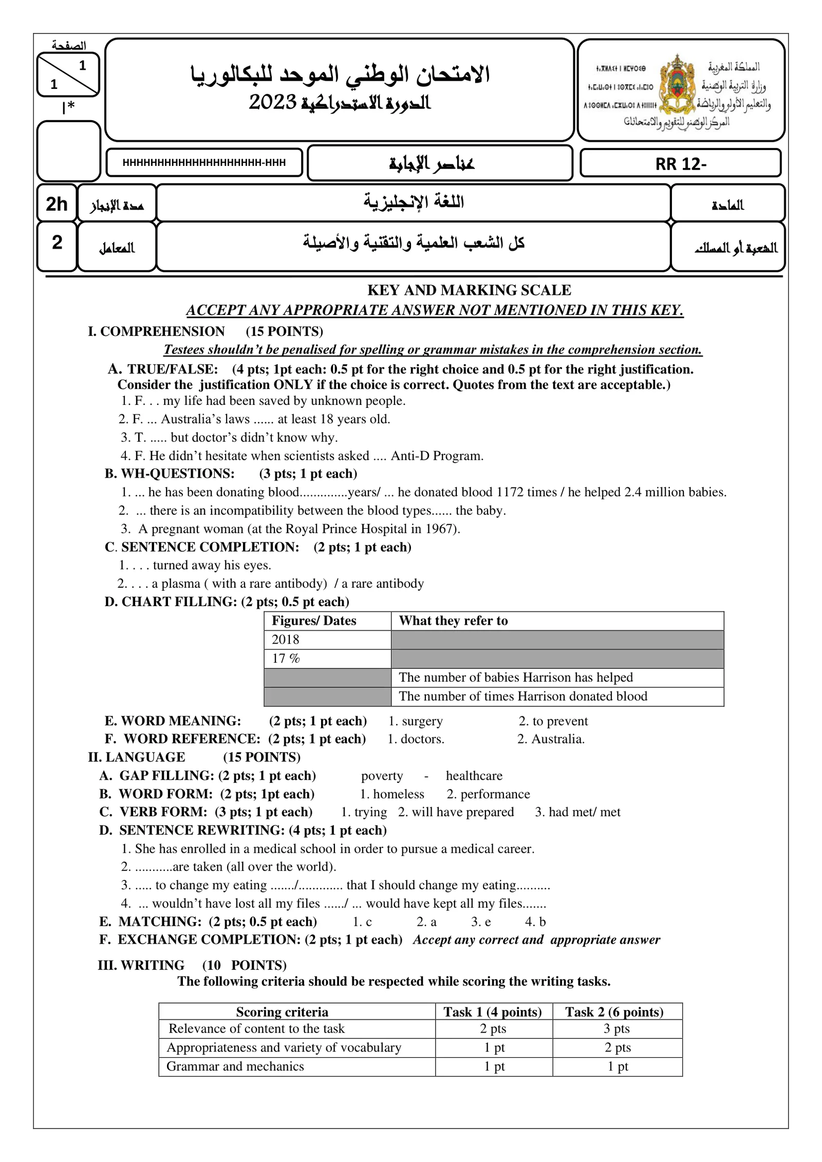 Sujet Anglais Bac SVT 2023 page 7
