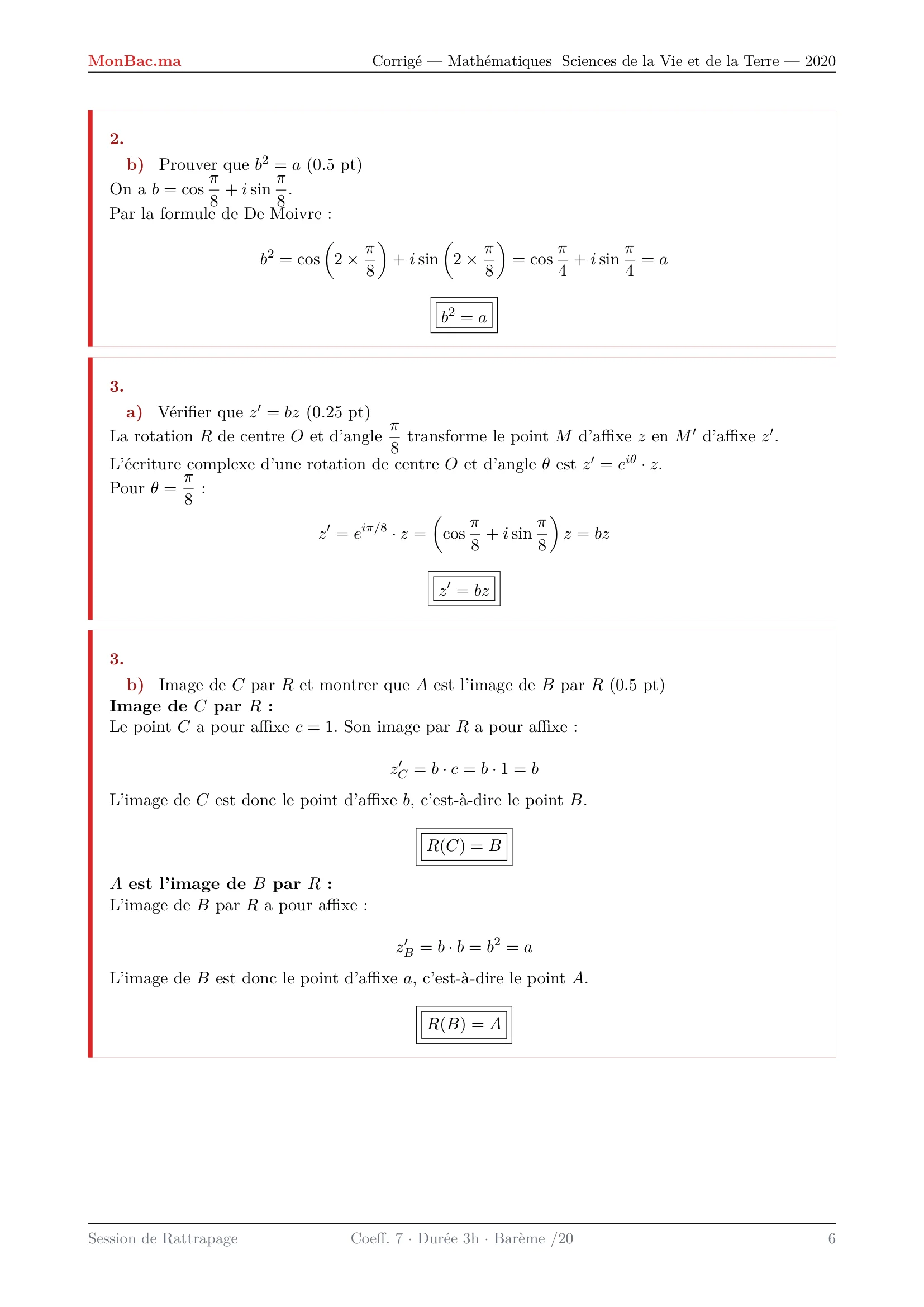 Corrige Math Bac SVT 2020 page 6
