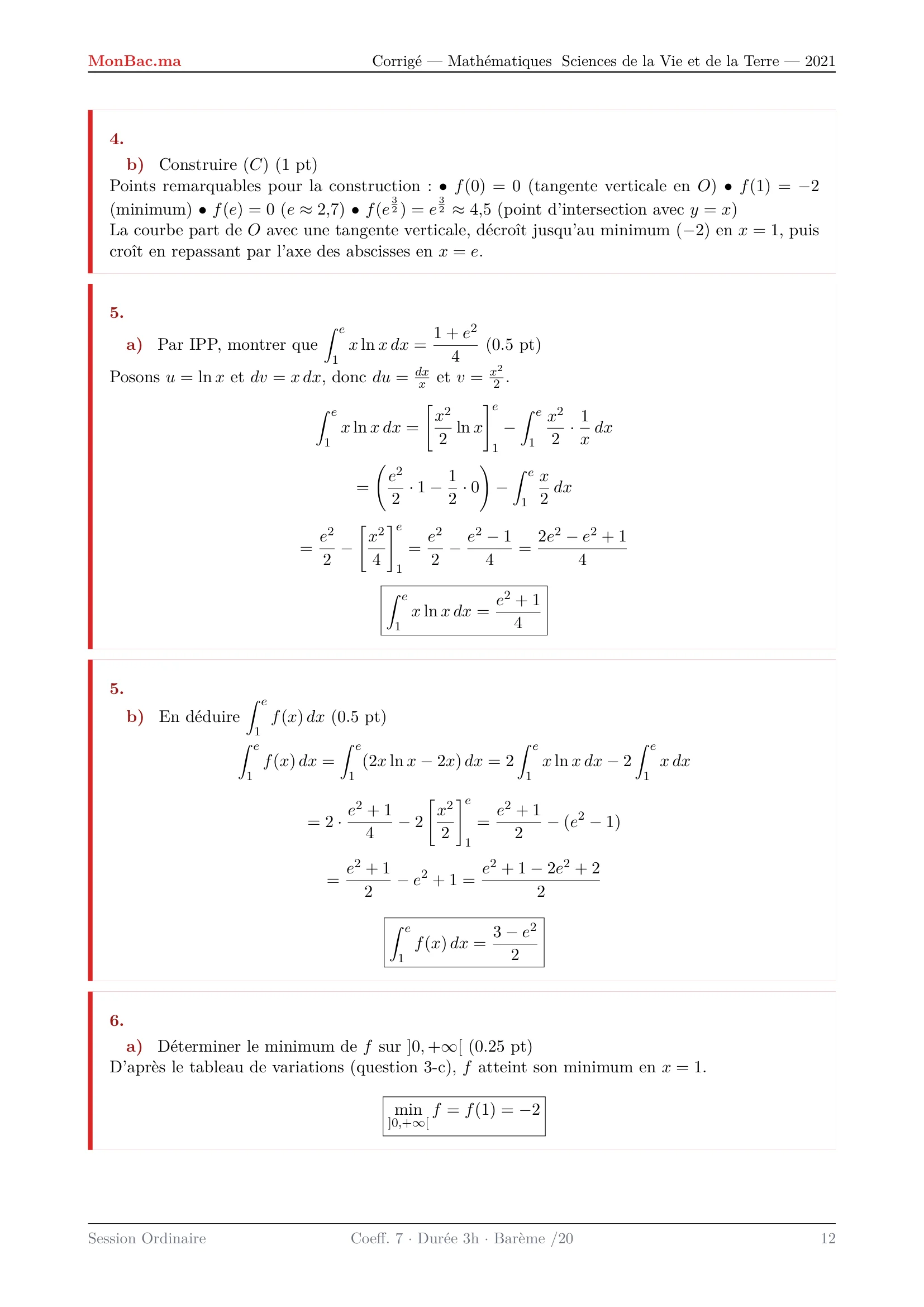 Corrige Math Bac SVT 2021 page 12