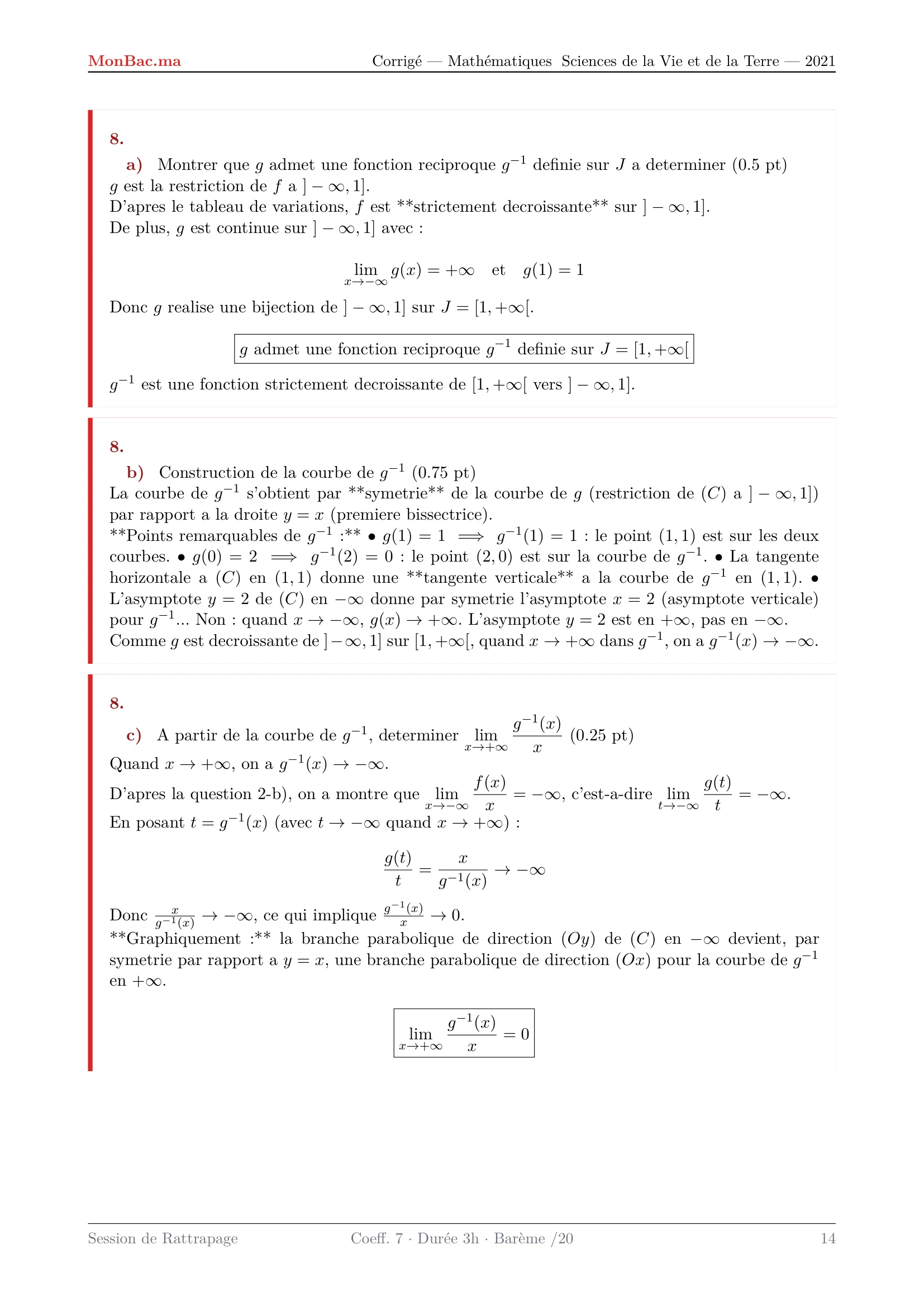 Corrige Math Bac SVT 2021 page 14