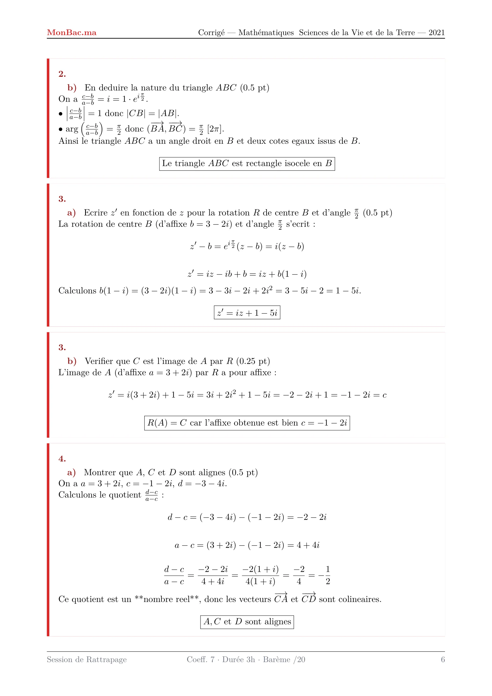 Corrige Math Bac SVT 2021 page 6