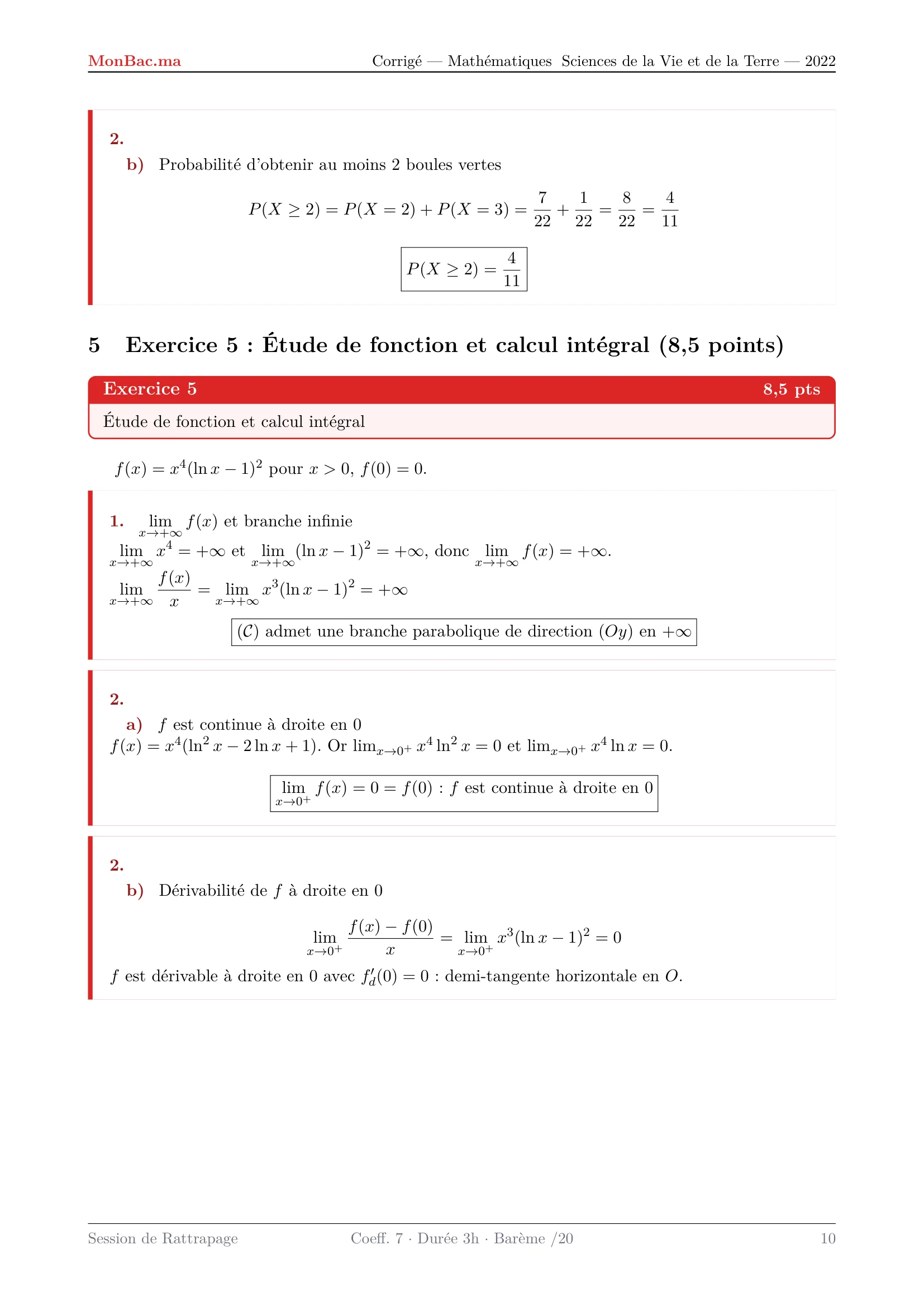 Corrige Math Bac SVT 2022 page 10