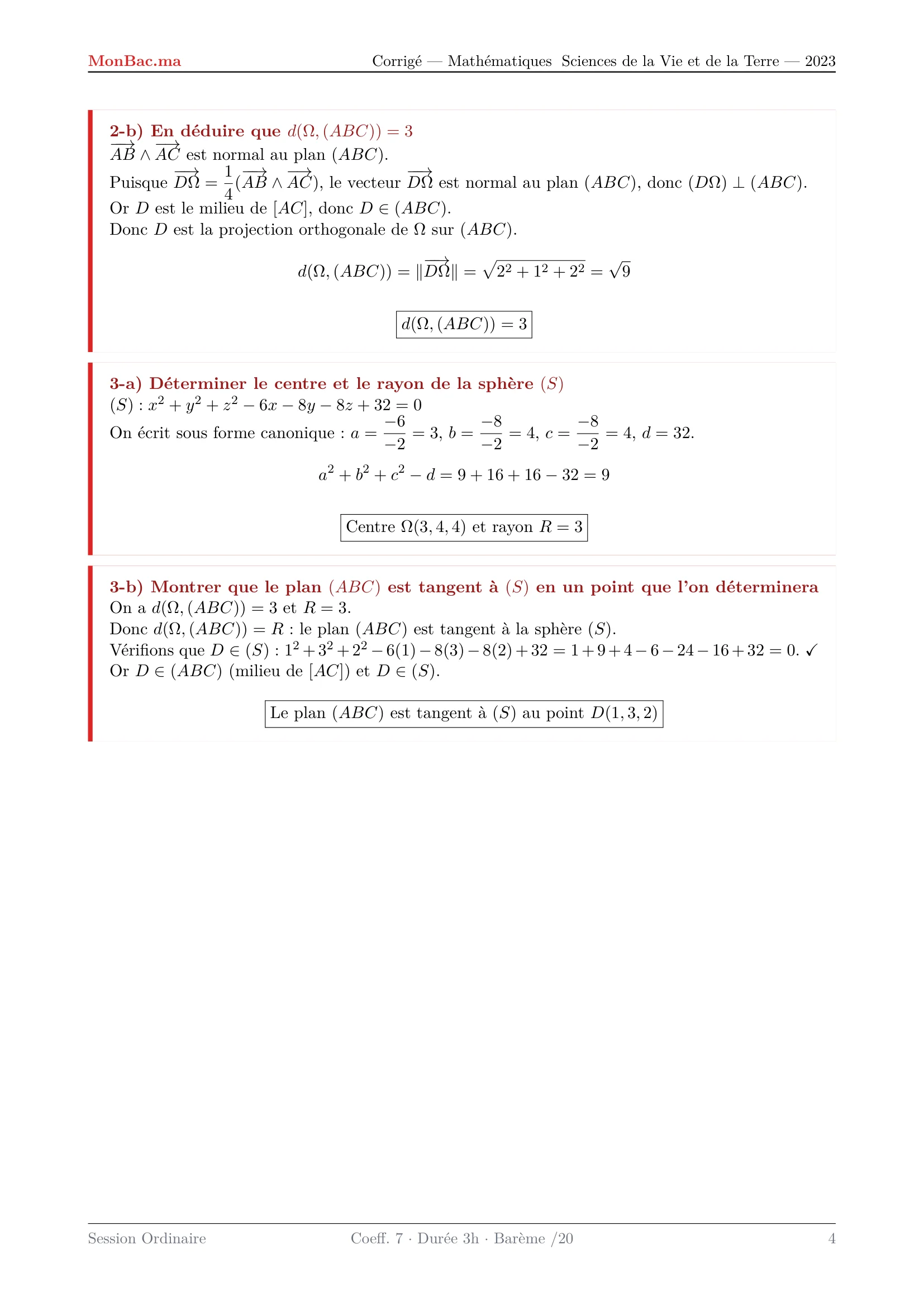 Corrige Math Bac SVT 2023 page 4