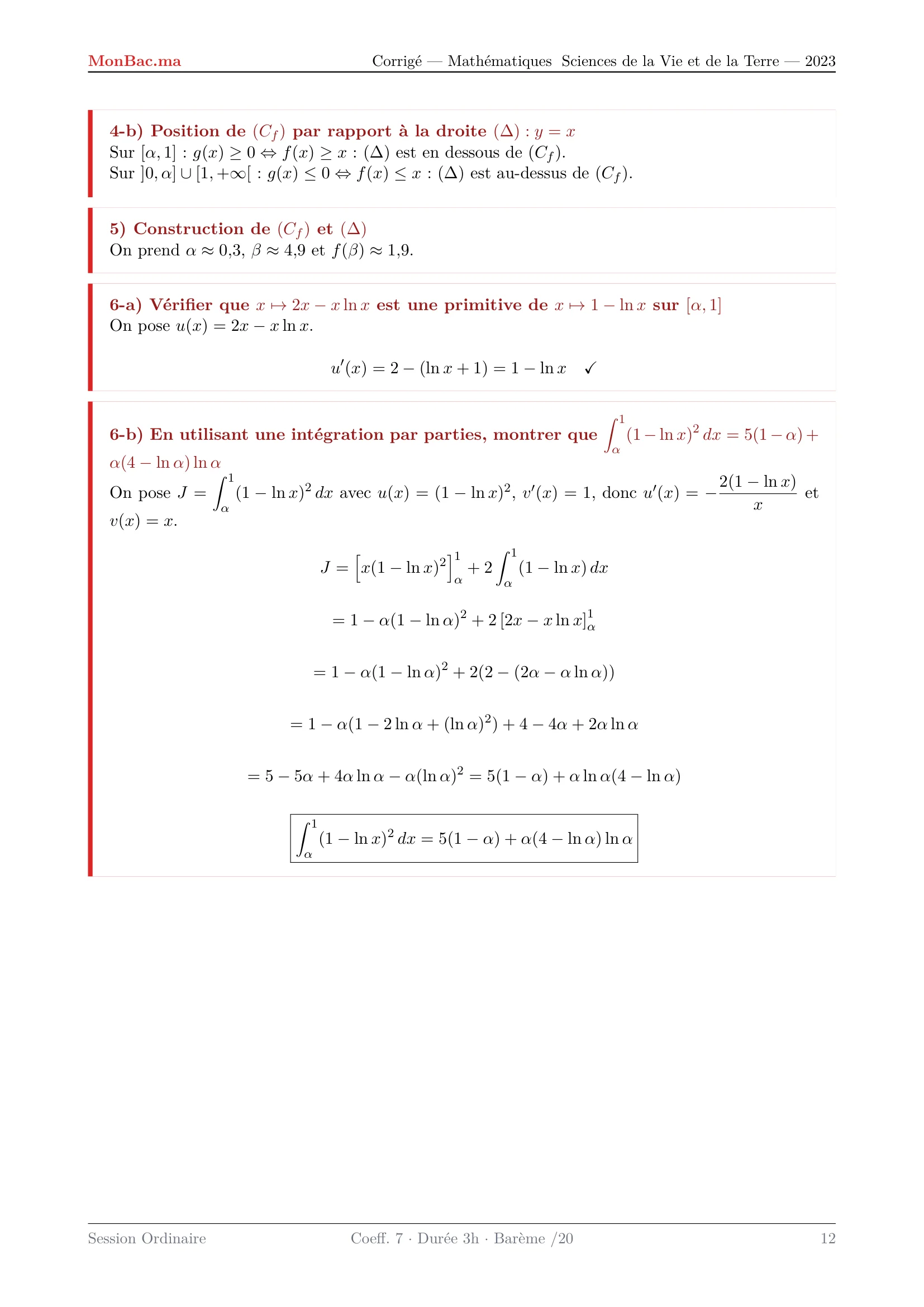 Corrige Math Bac SVT 2023 page 12