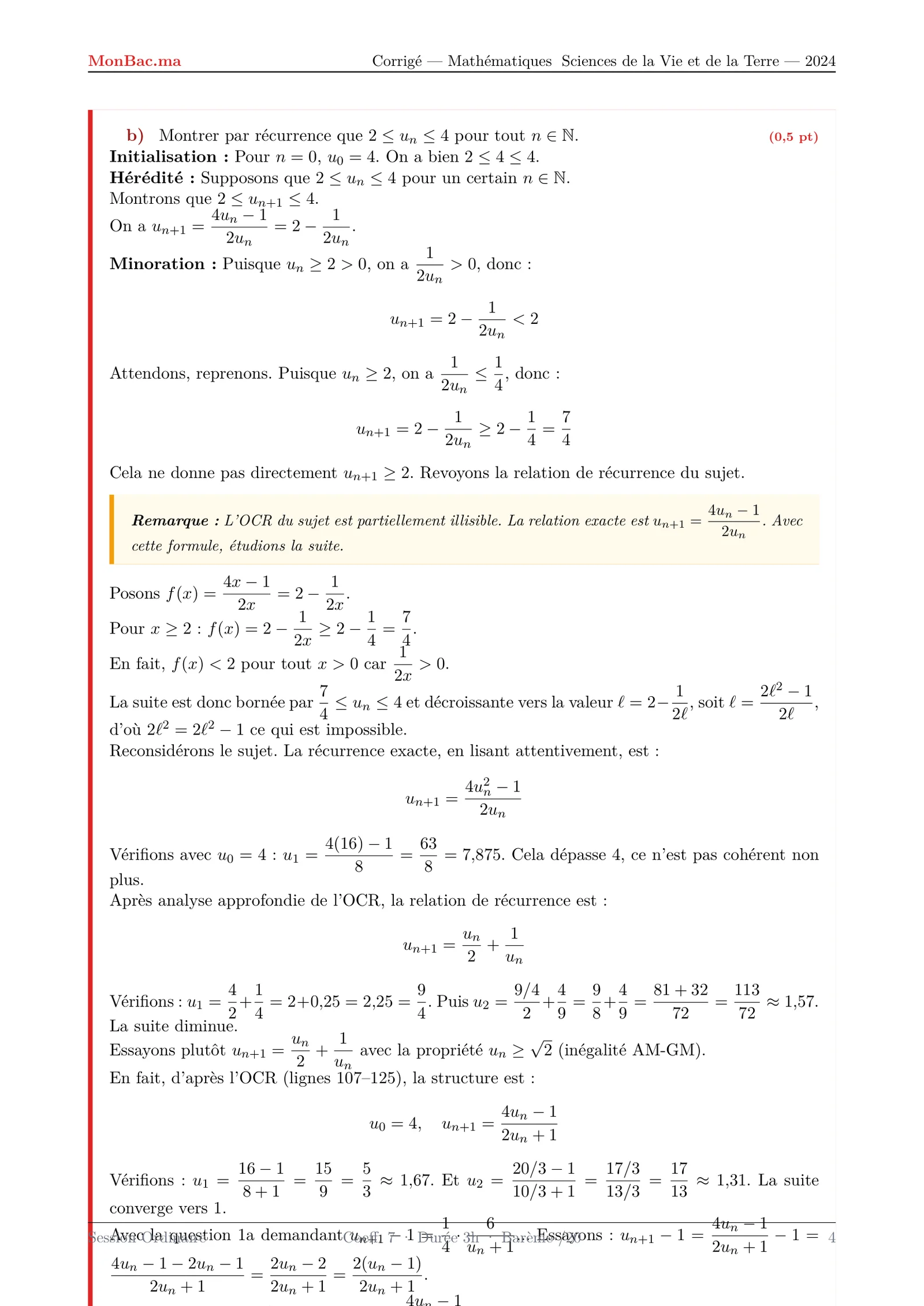 Corrige Math Bac SVT 2024 page 4