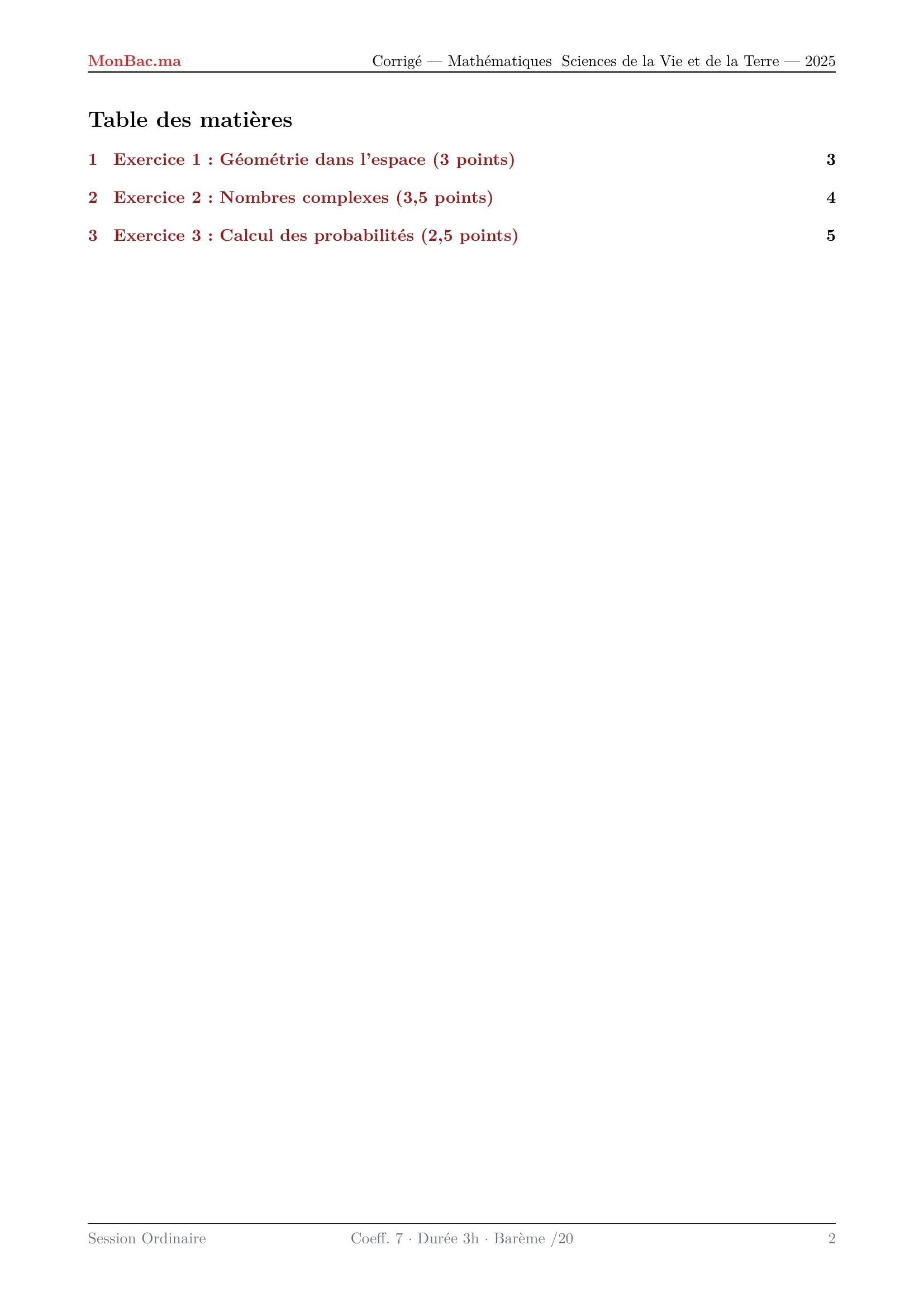 Corrige Math Bac SVT 2025 page 2