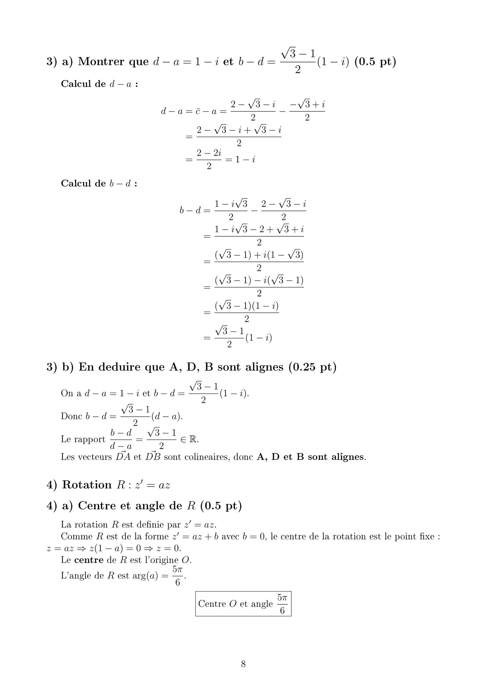 Corrige Math Bac SVT 2025 page 8