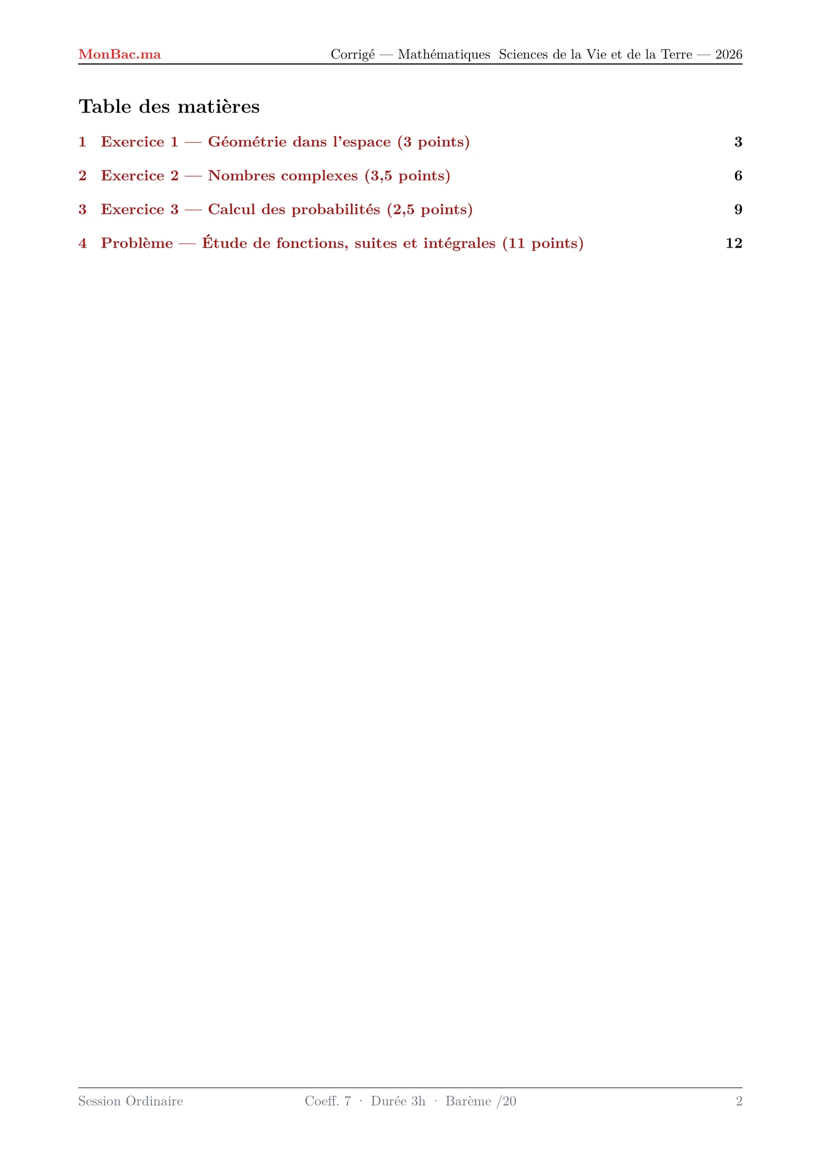 Corrige Math Bac SVT 2026 page 2