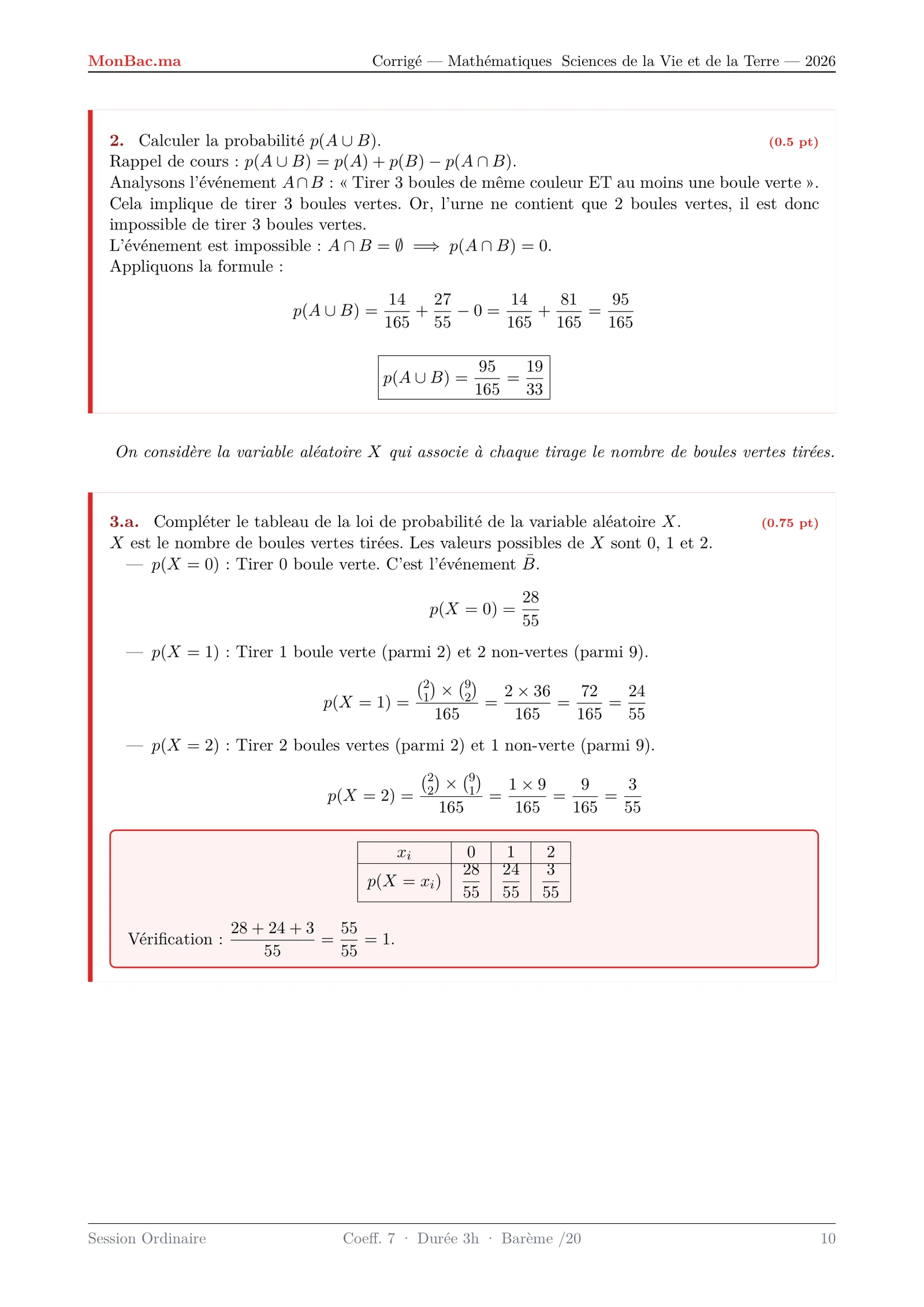Corrige Math Bac SVT 2026 page 10