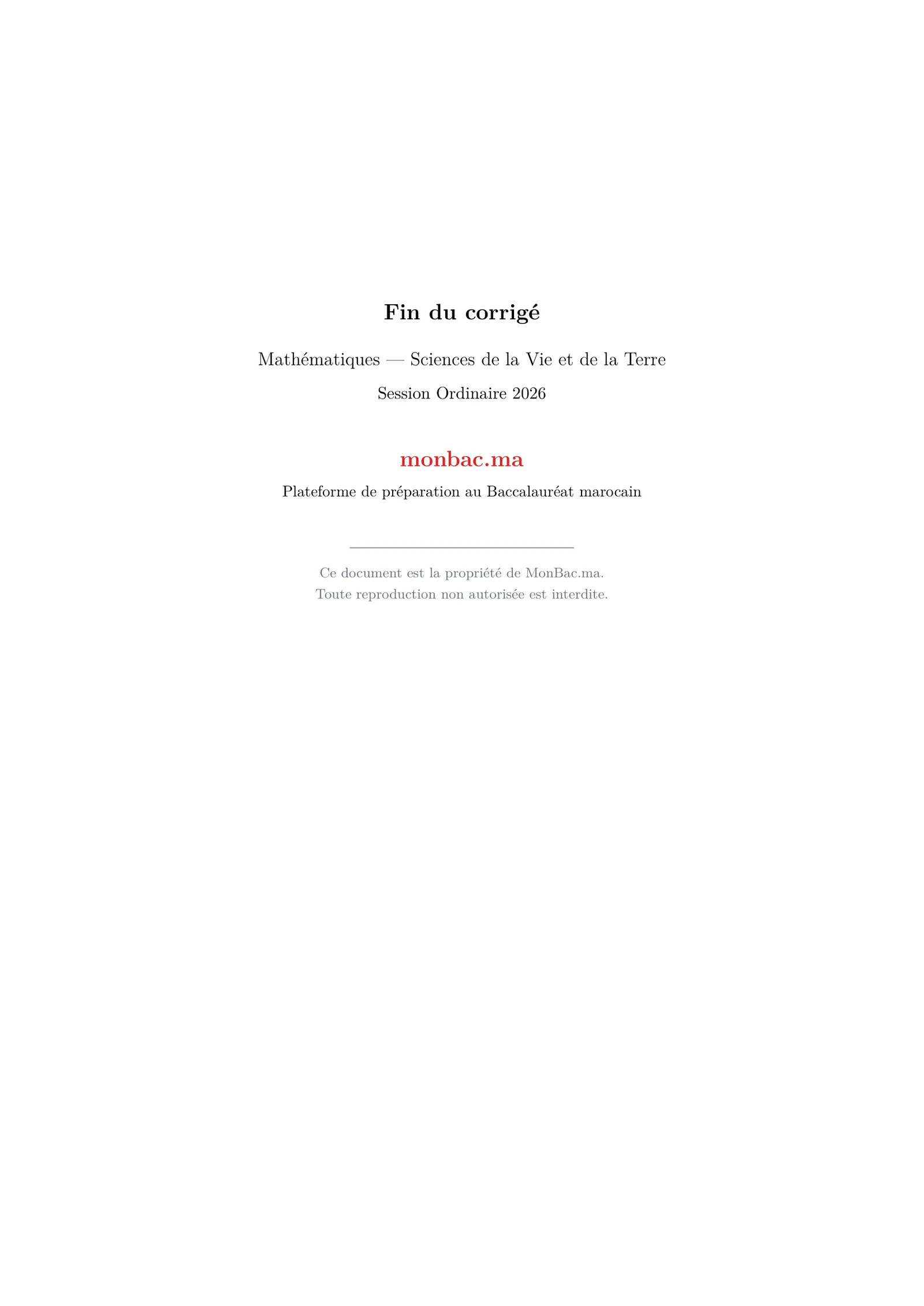 Corrige Math Bac SVT 2026 page 20