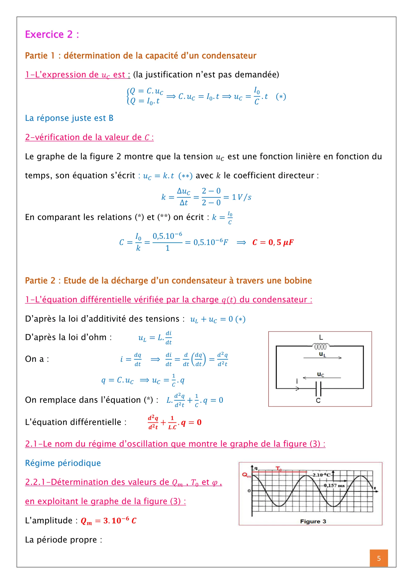 Corrige Physique Bac SVT 2018 page 5