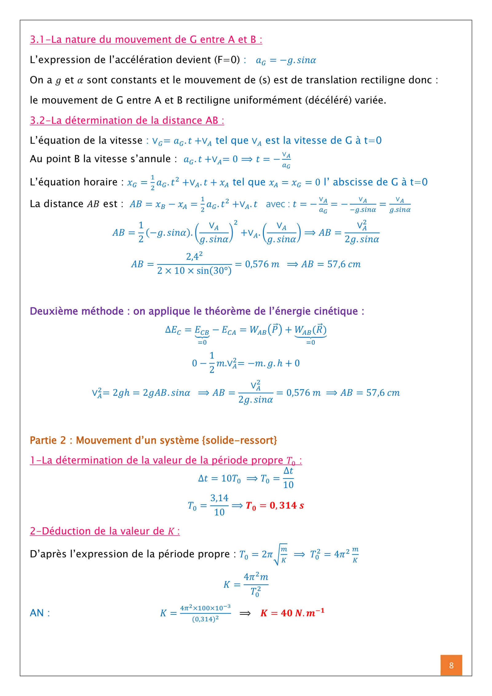 Corrige Physique Bac SVT 2018 page 8