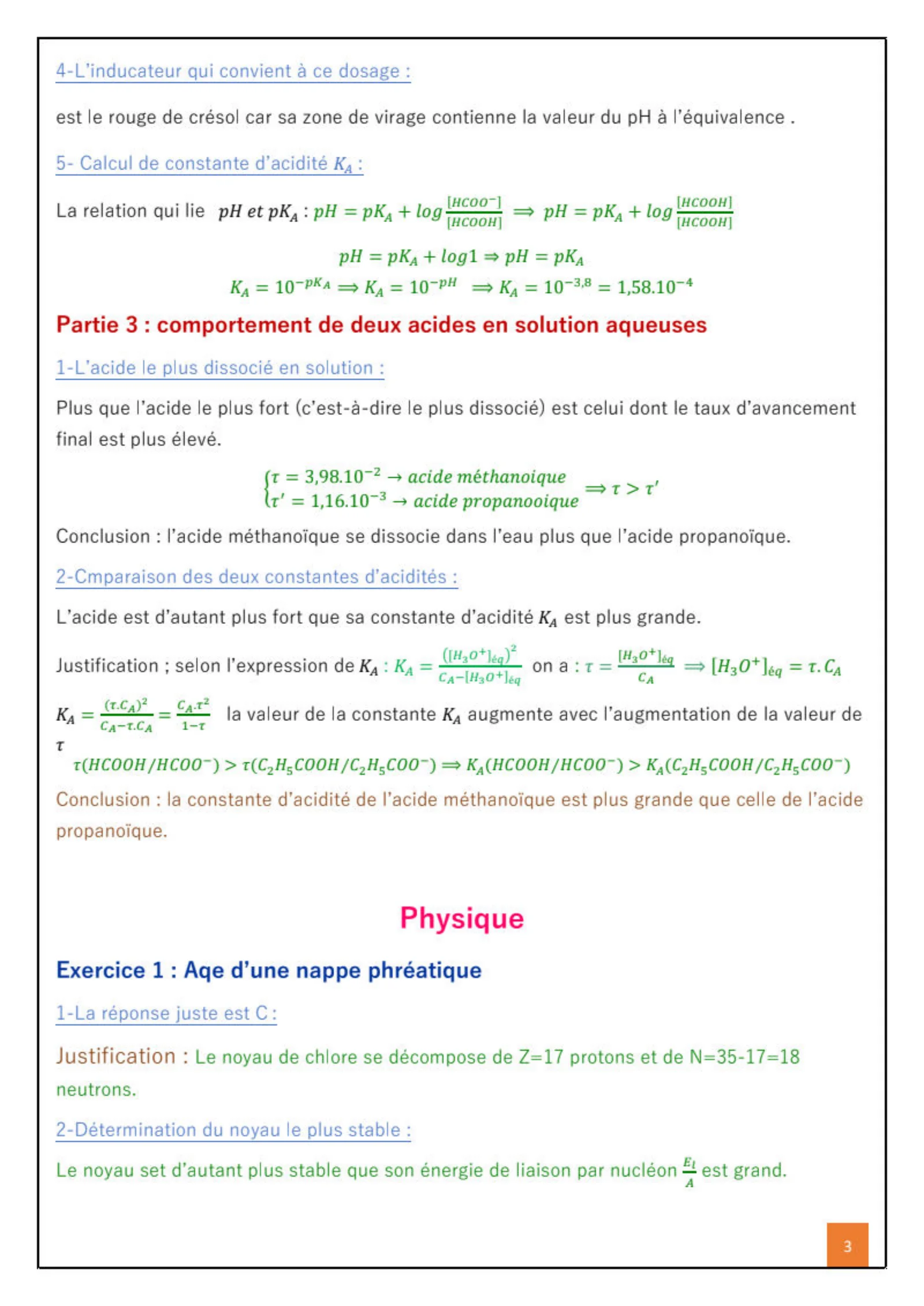 Corrige Physique Bac SVT 2019 page 3