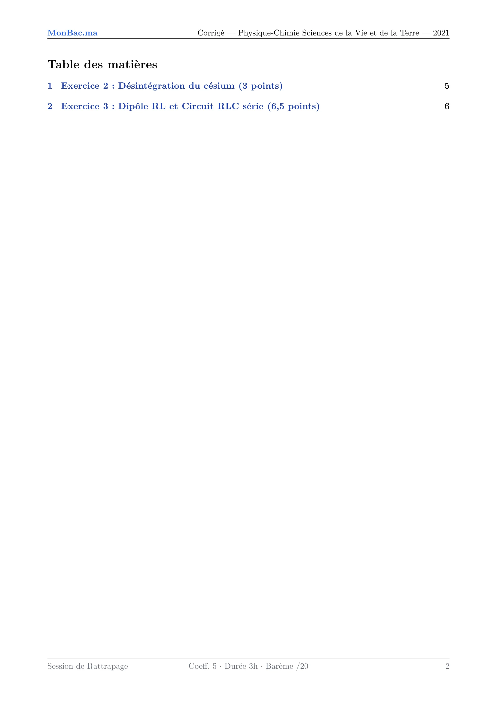 Corrige Physique Bac SVT 2021 page 2