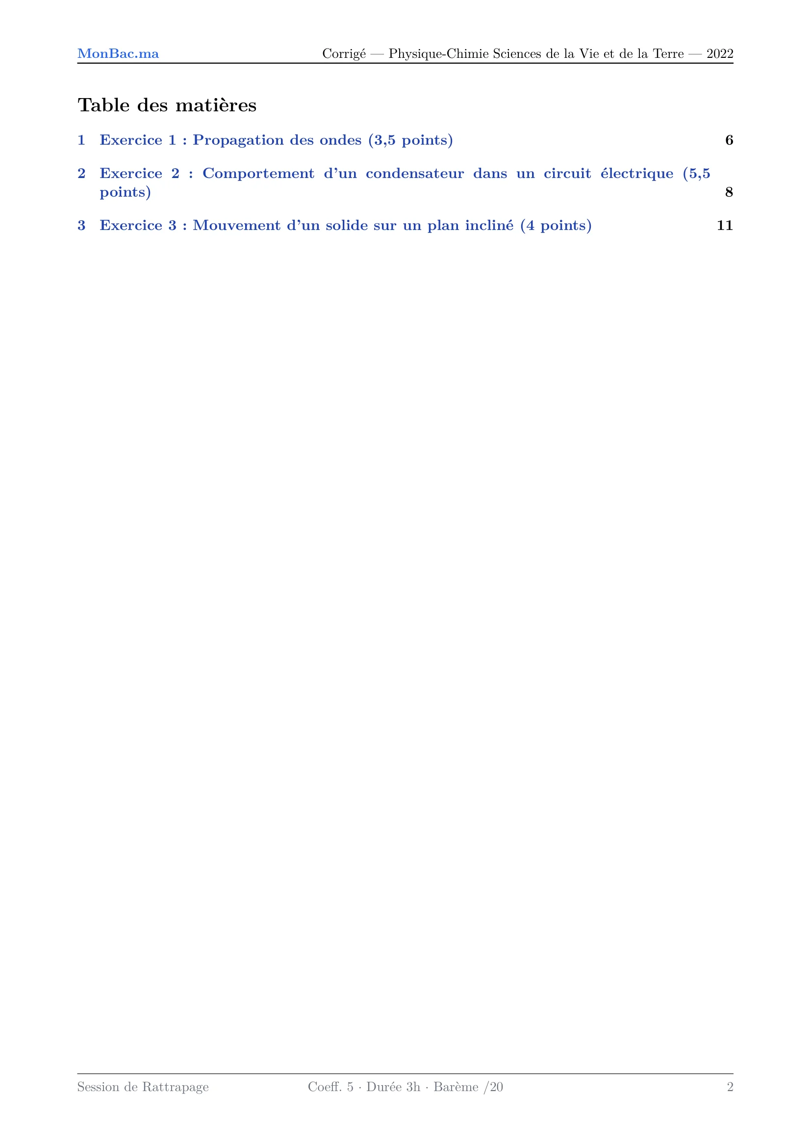 Corrige Physique Bac SVT 2022 page 2