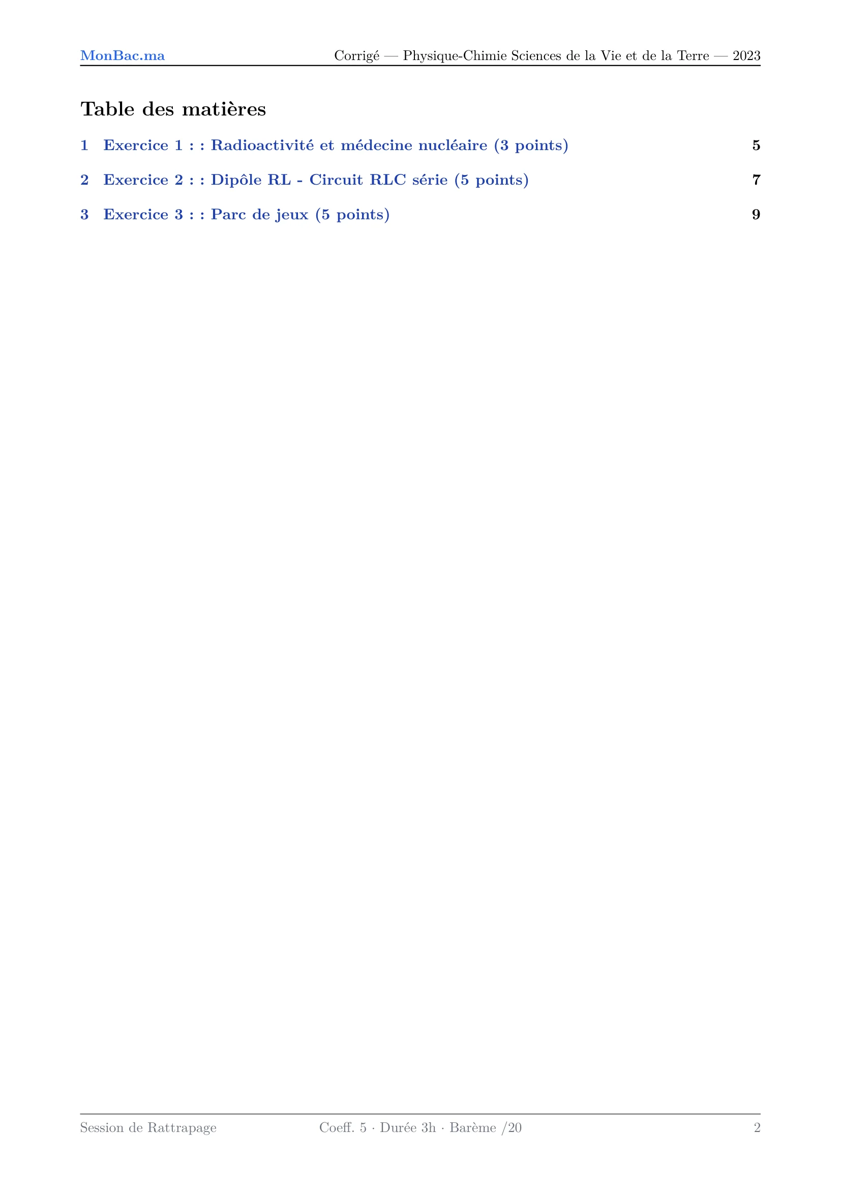 Corrige Physique Bac SVT 2023 page 2