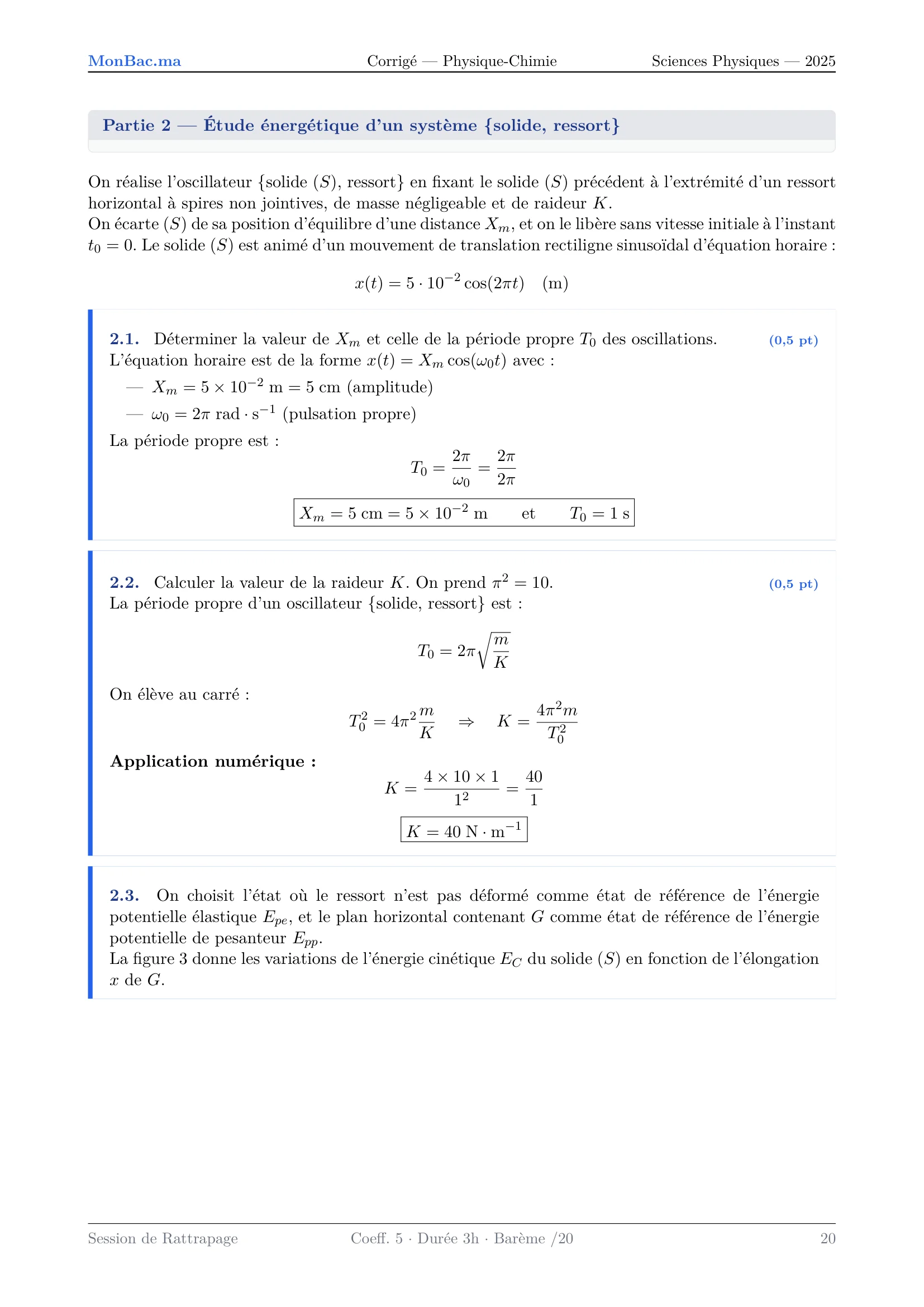 Corrige Physique Bac SVT 2025 page 20