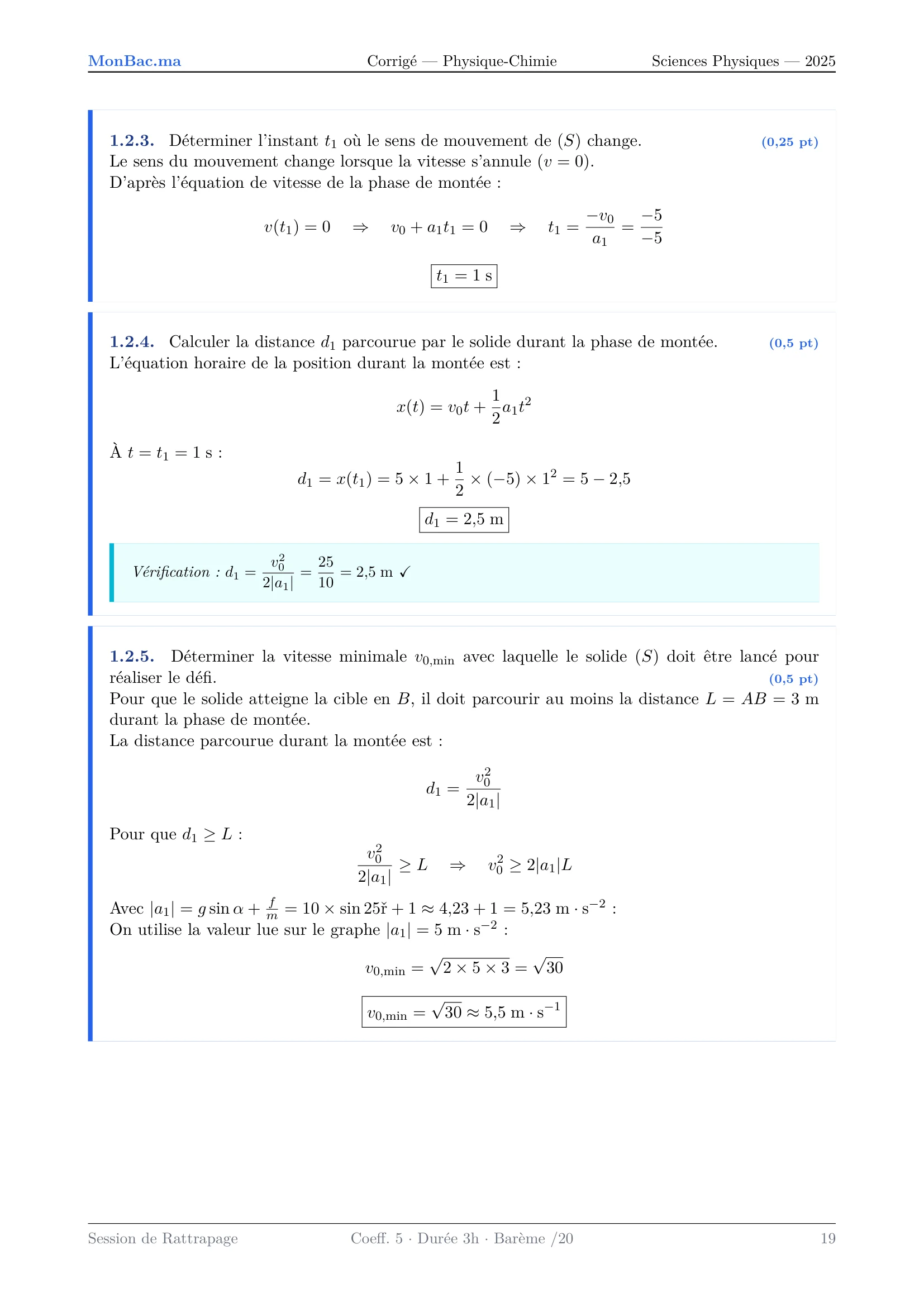 Corrige Physique Bac SVT 2025 page 19