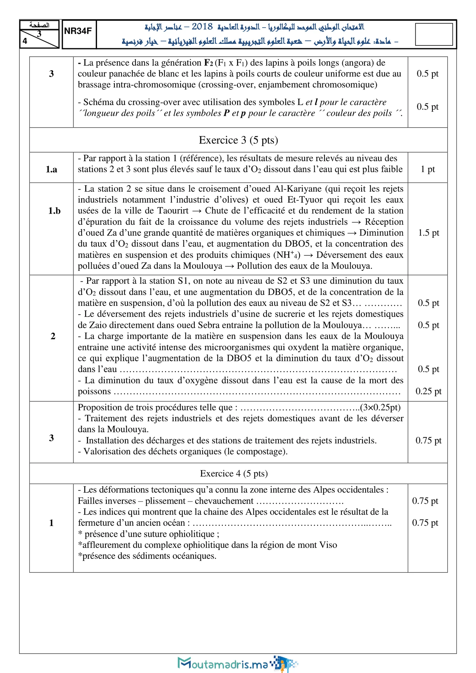 Corrige SVT Bac SVT 2018 page 3