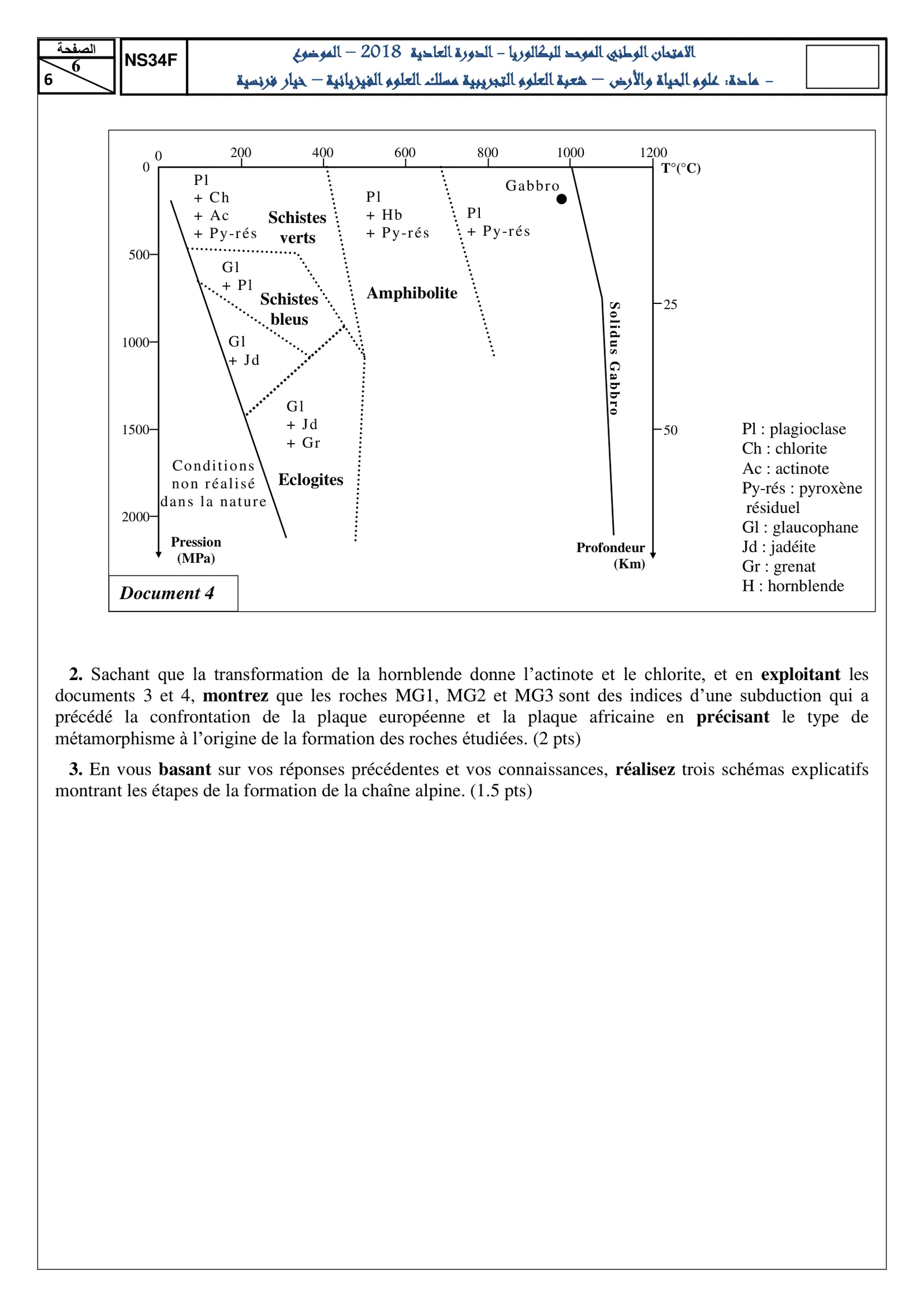 Sujet SVT Bac SVT 2018 page 6