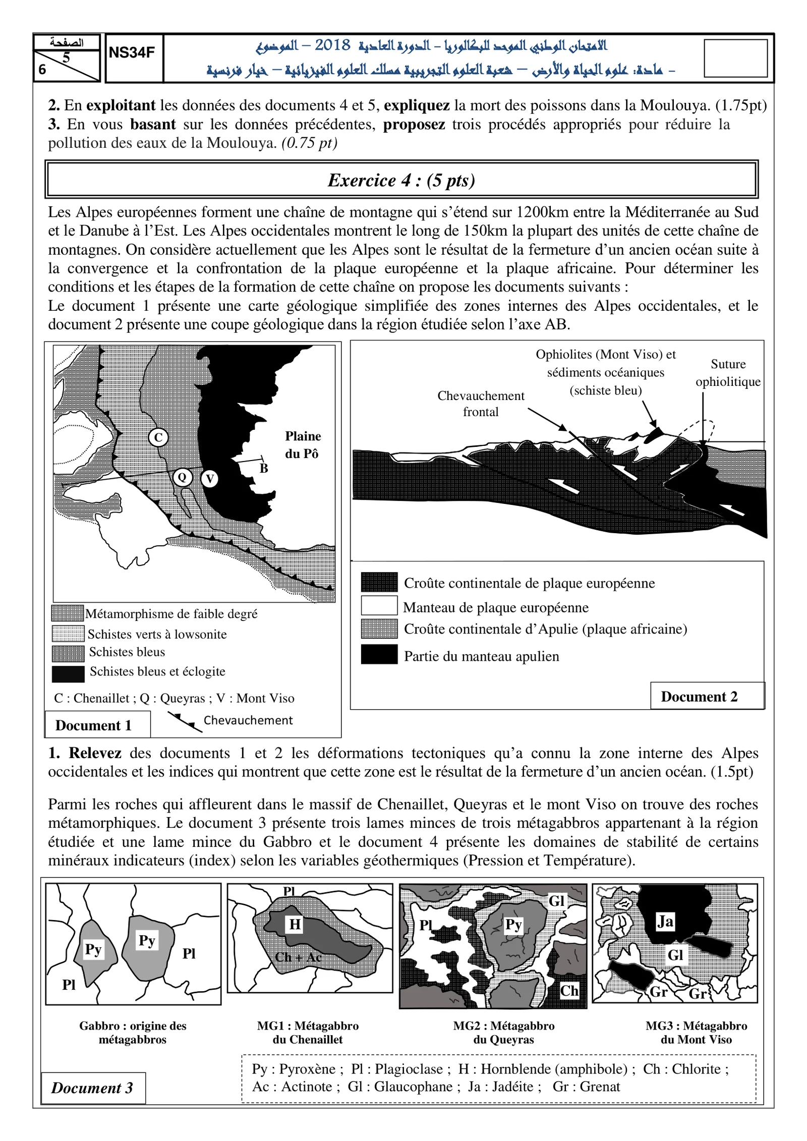 Sujet SVT Bac SVT 2018 page 5