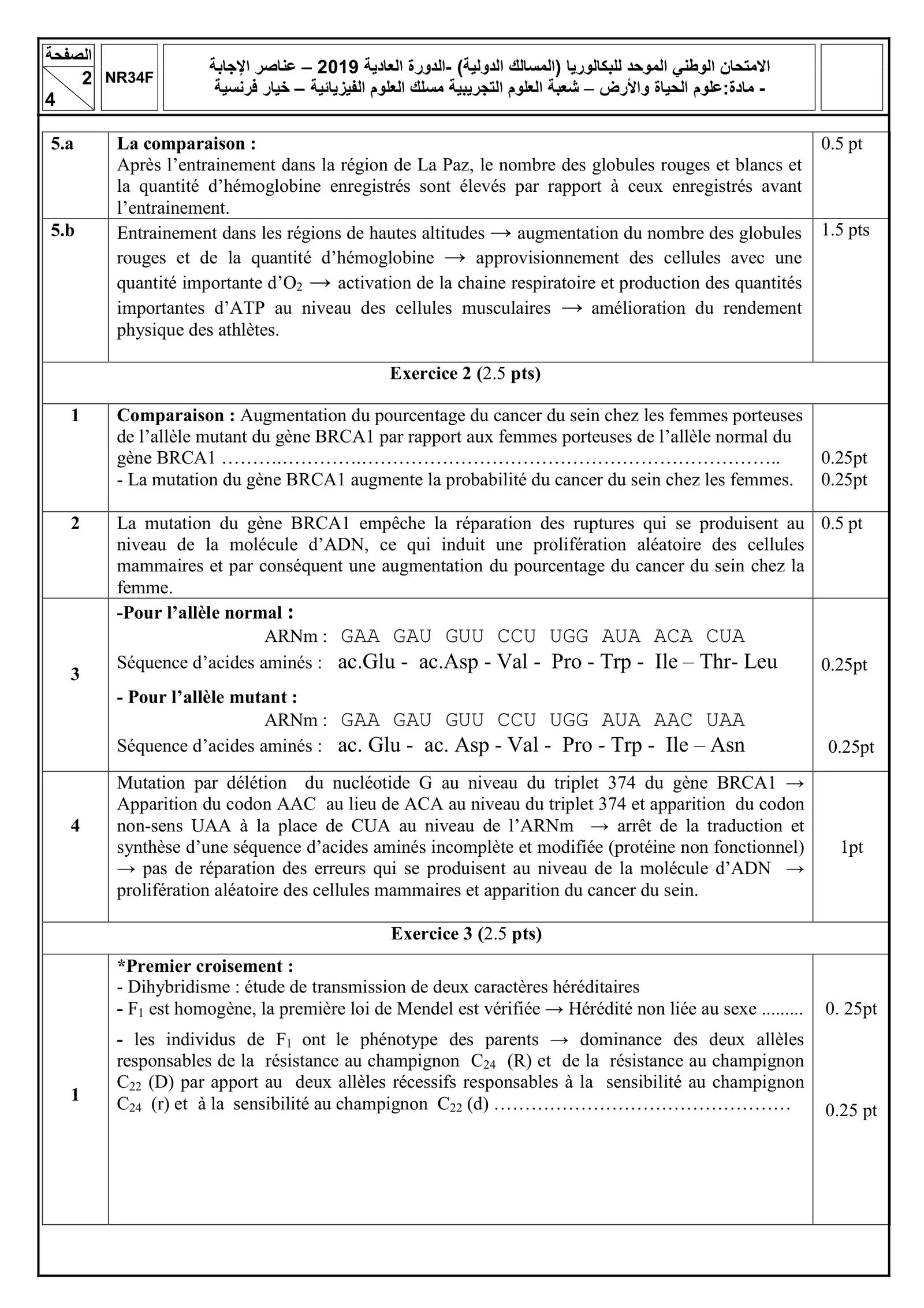 Corrige SVT Bac SVT 2019 page 2