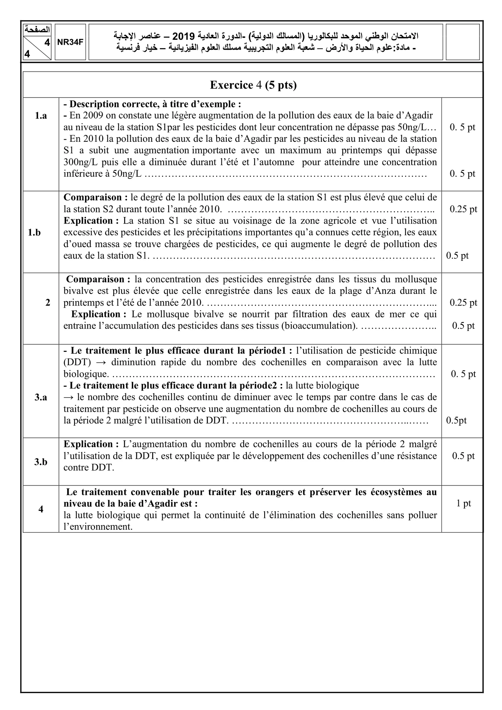 Corrige SVT Bac SVT 2019 page 4