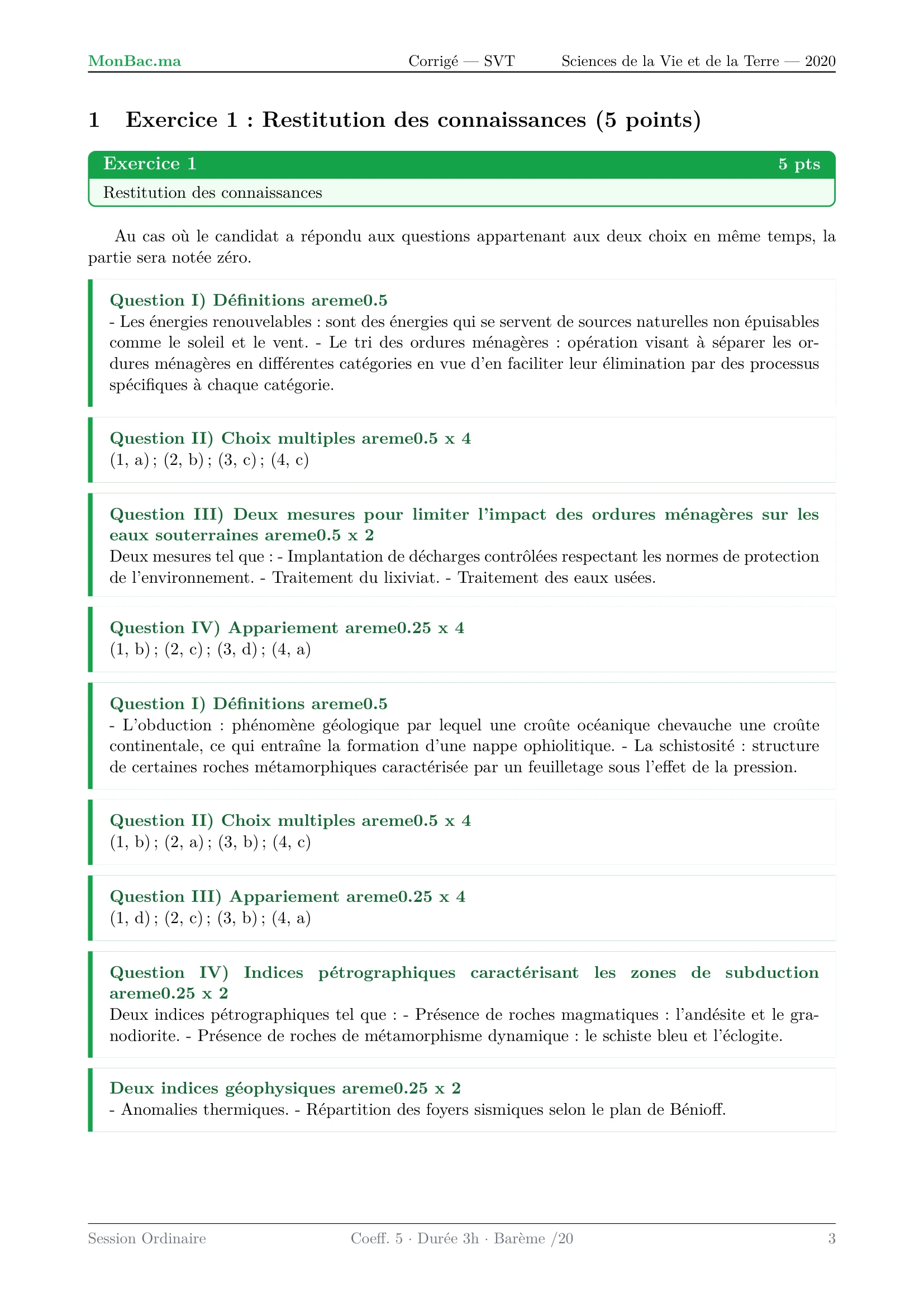 Corrige SVT Bac SVT 2020 page 3