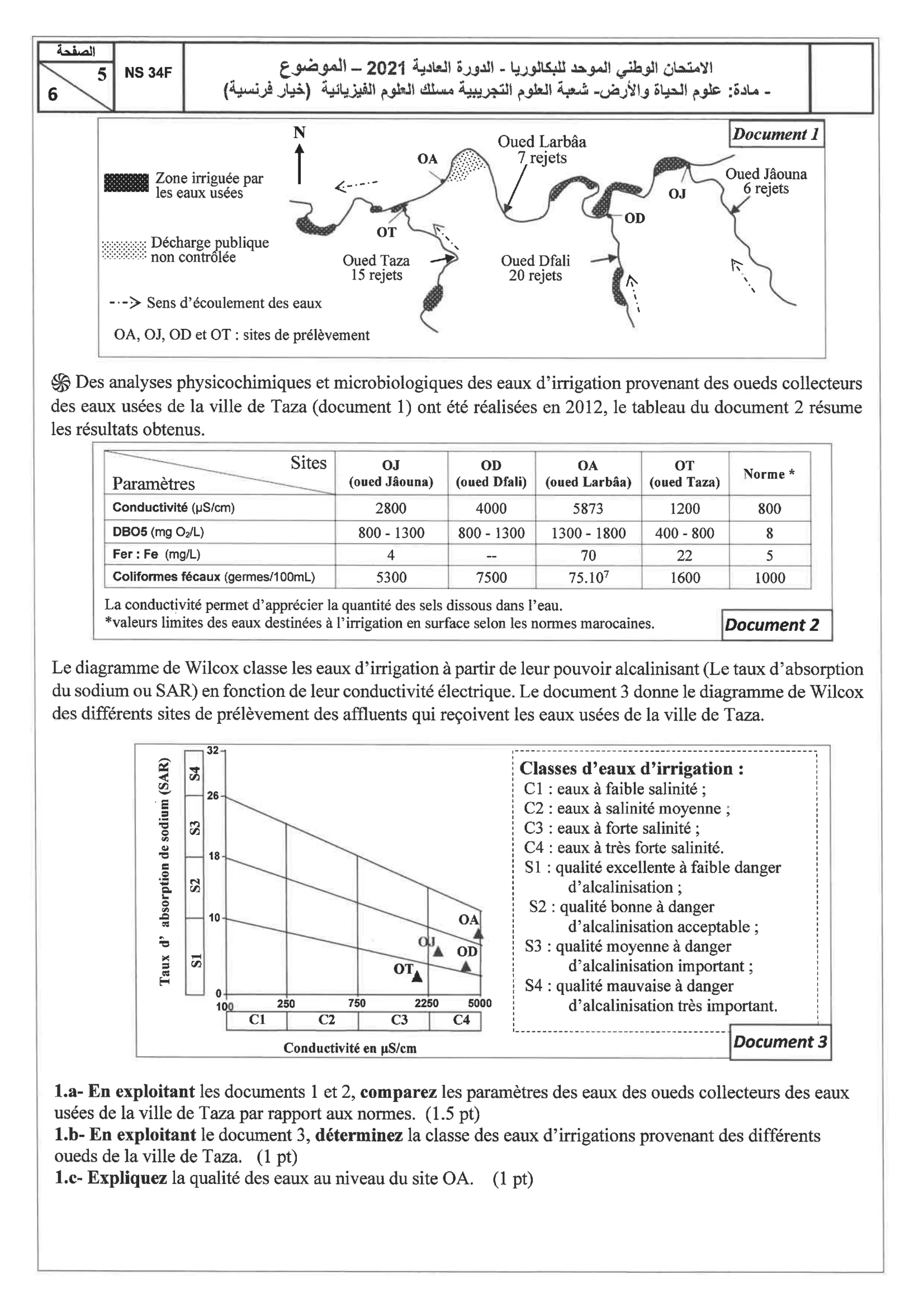 Sujet SVT Bac SVT 2021 page 5
