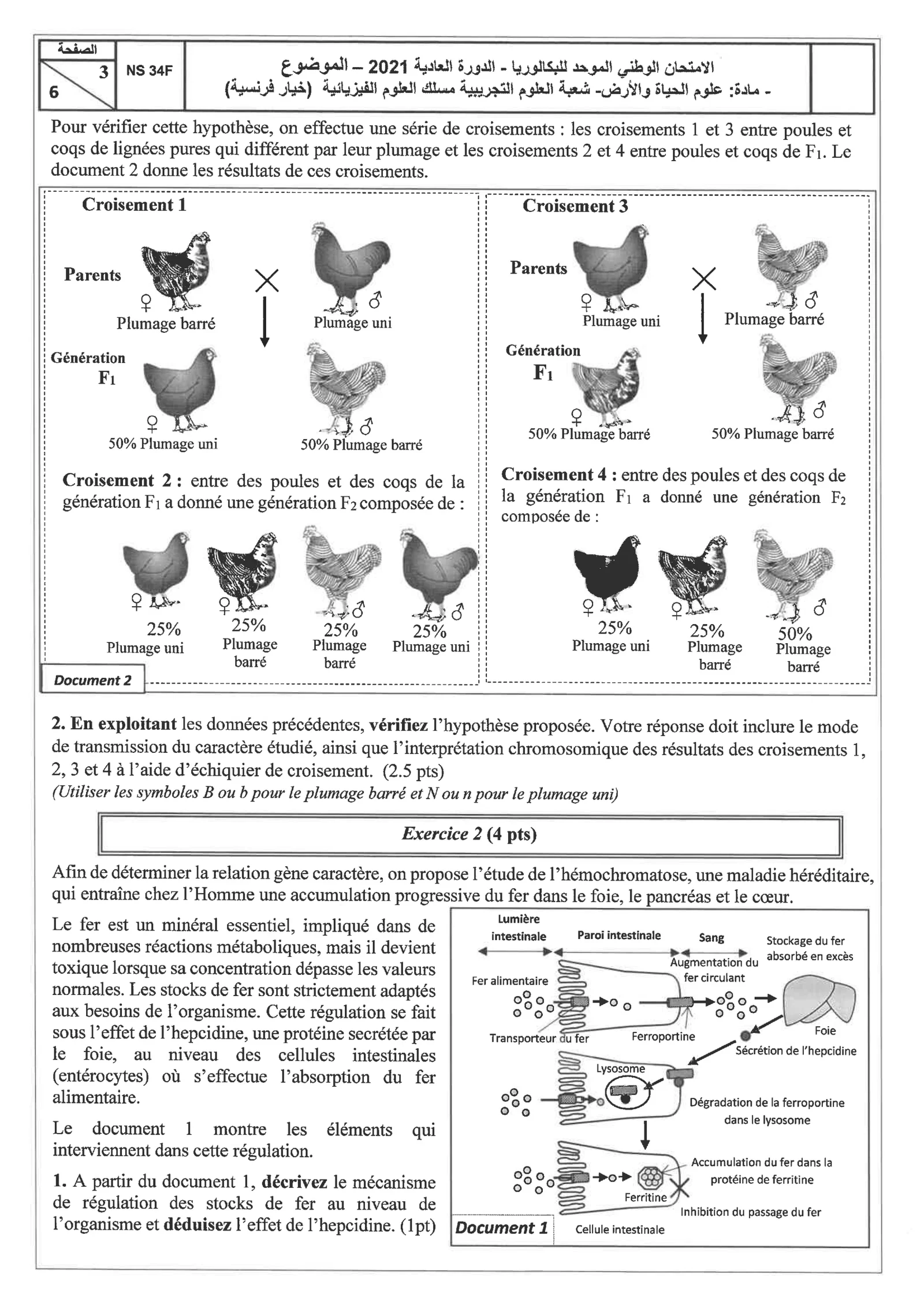 Sujet SVT Bac SVT 2021 page 3