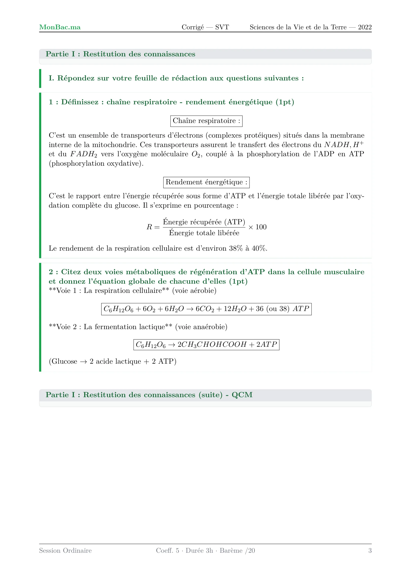 Corrige SVT Bac SVT 2022 page 3