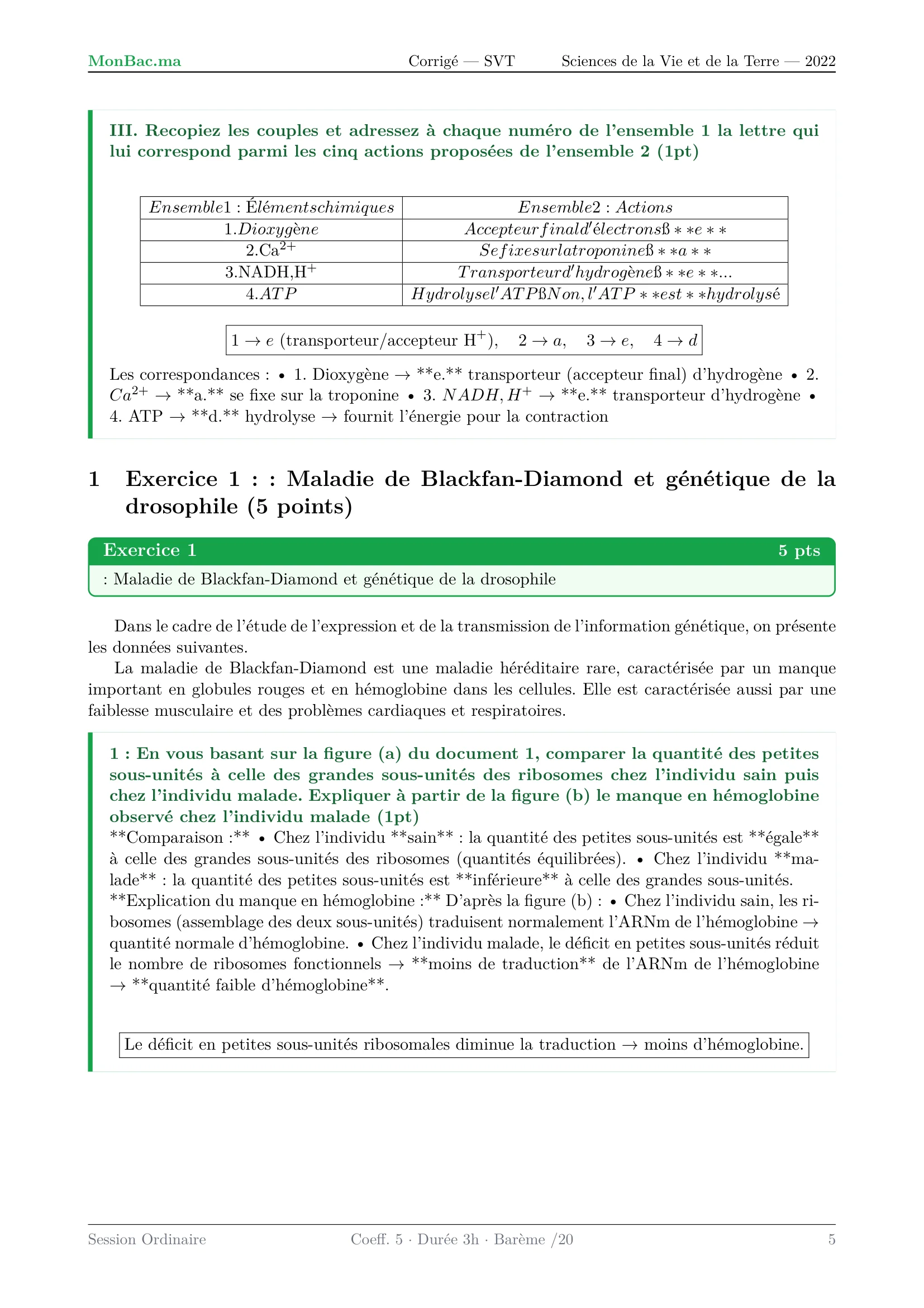 Corrige SVT Bac SVT 2022 page 5