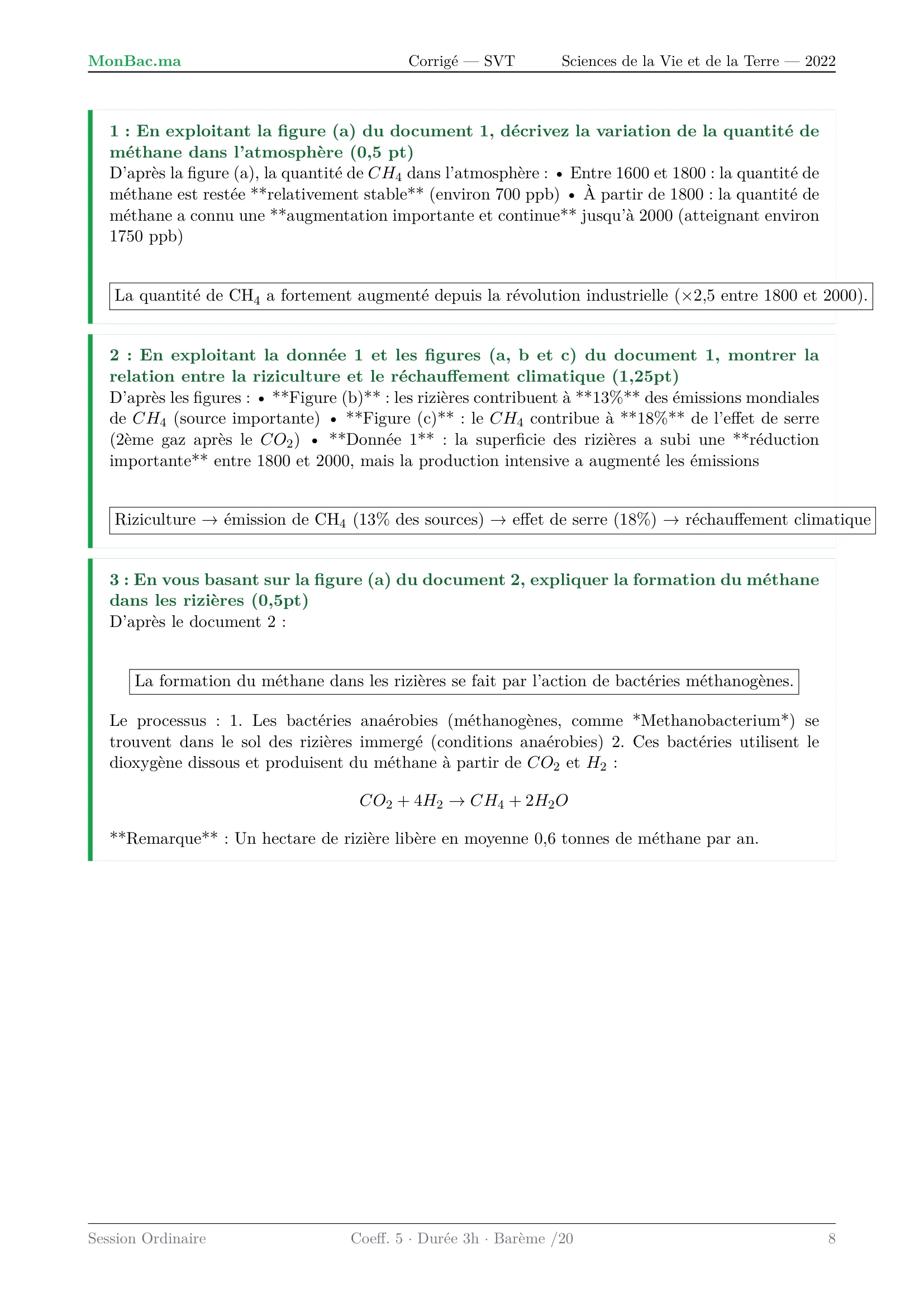Corrige SVT Bac SVT 2022 page 8